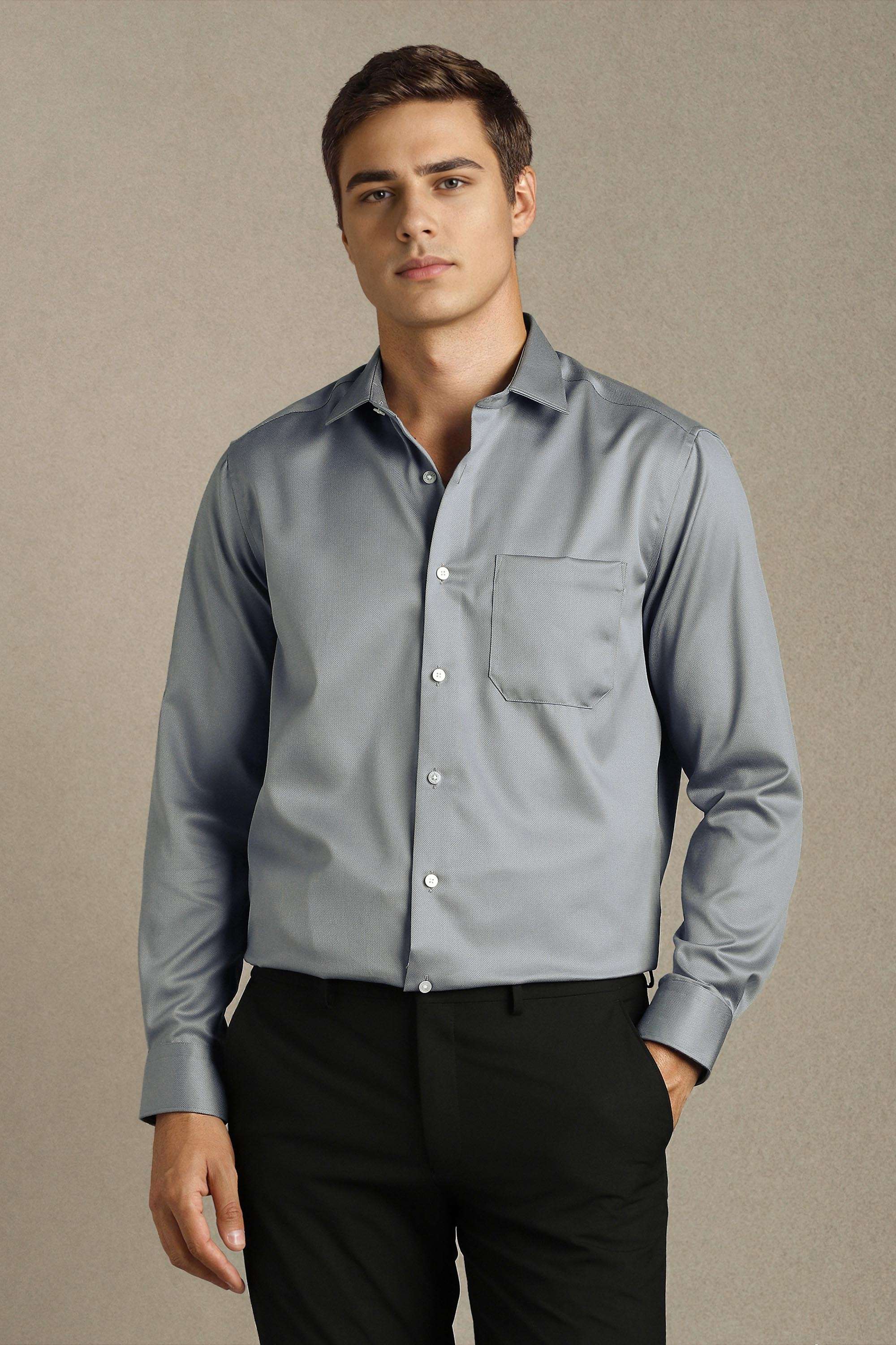 Solid-Cotton-Regular-Fit-Men-Formal-Shirt