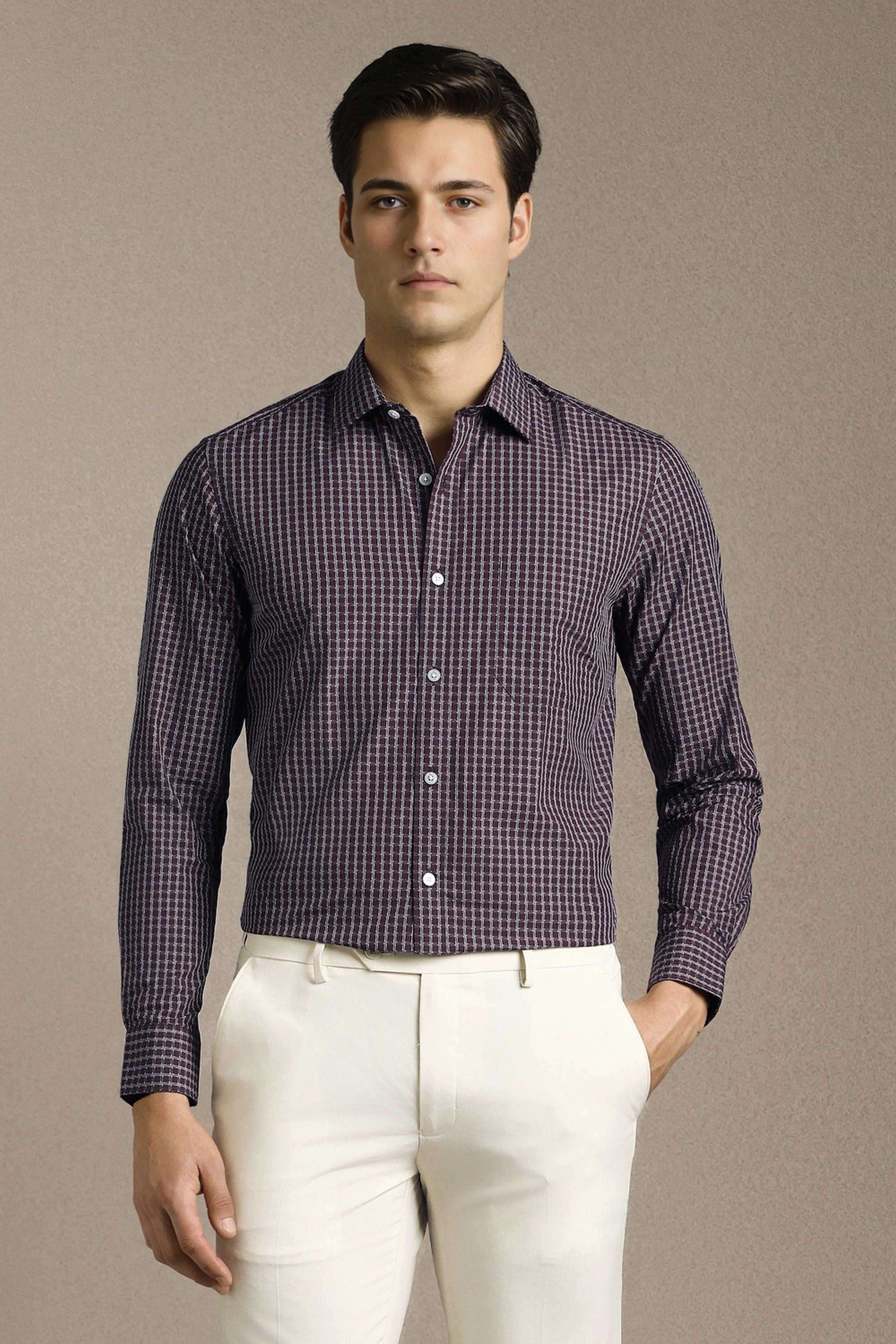 Checks-Cotton-Regular-Fit-Men-Formal-Wear-Shirt