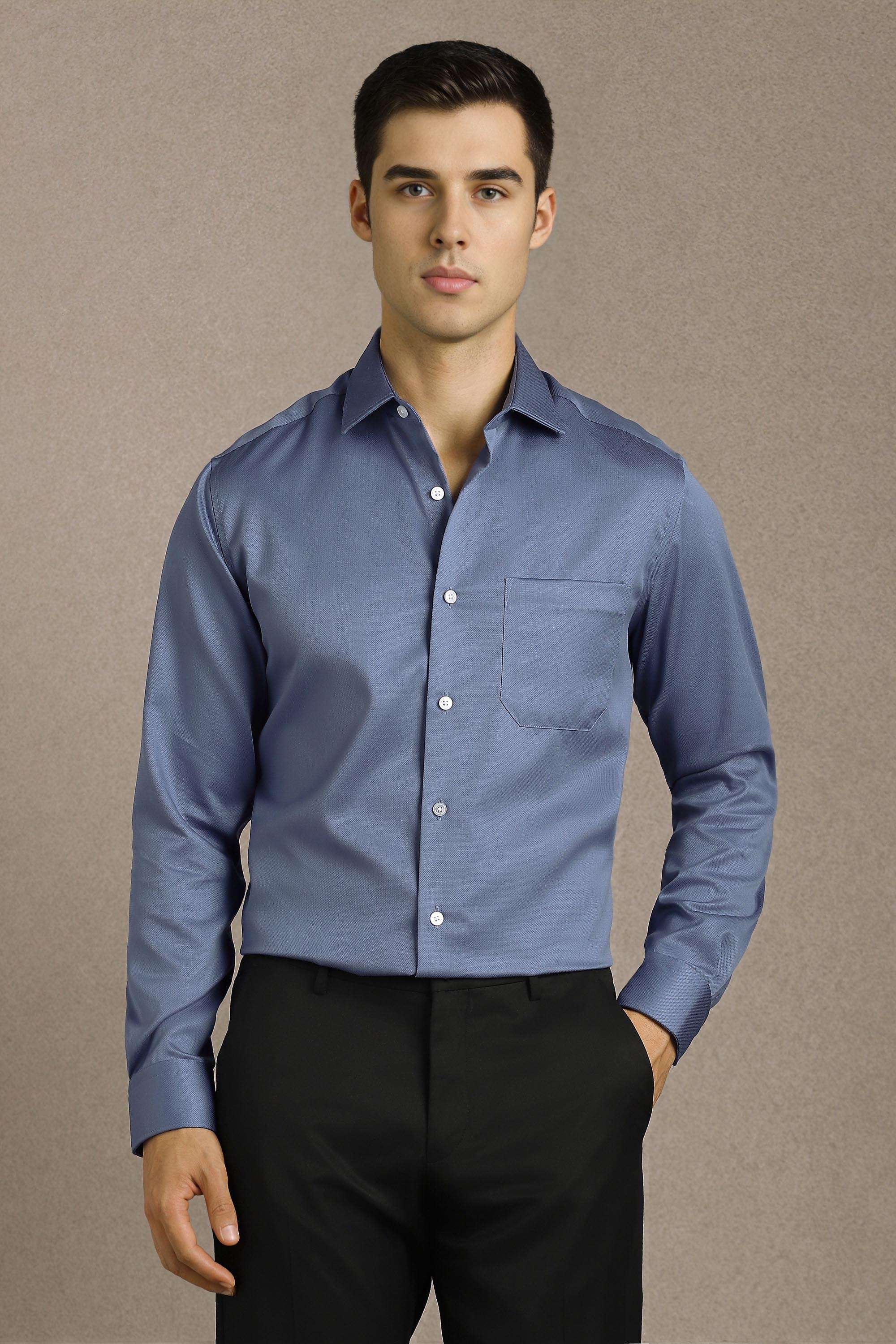 Solid-Cotton-Regular-Fit-Men-Formal-Shirt
