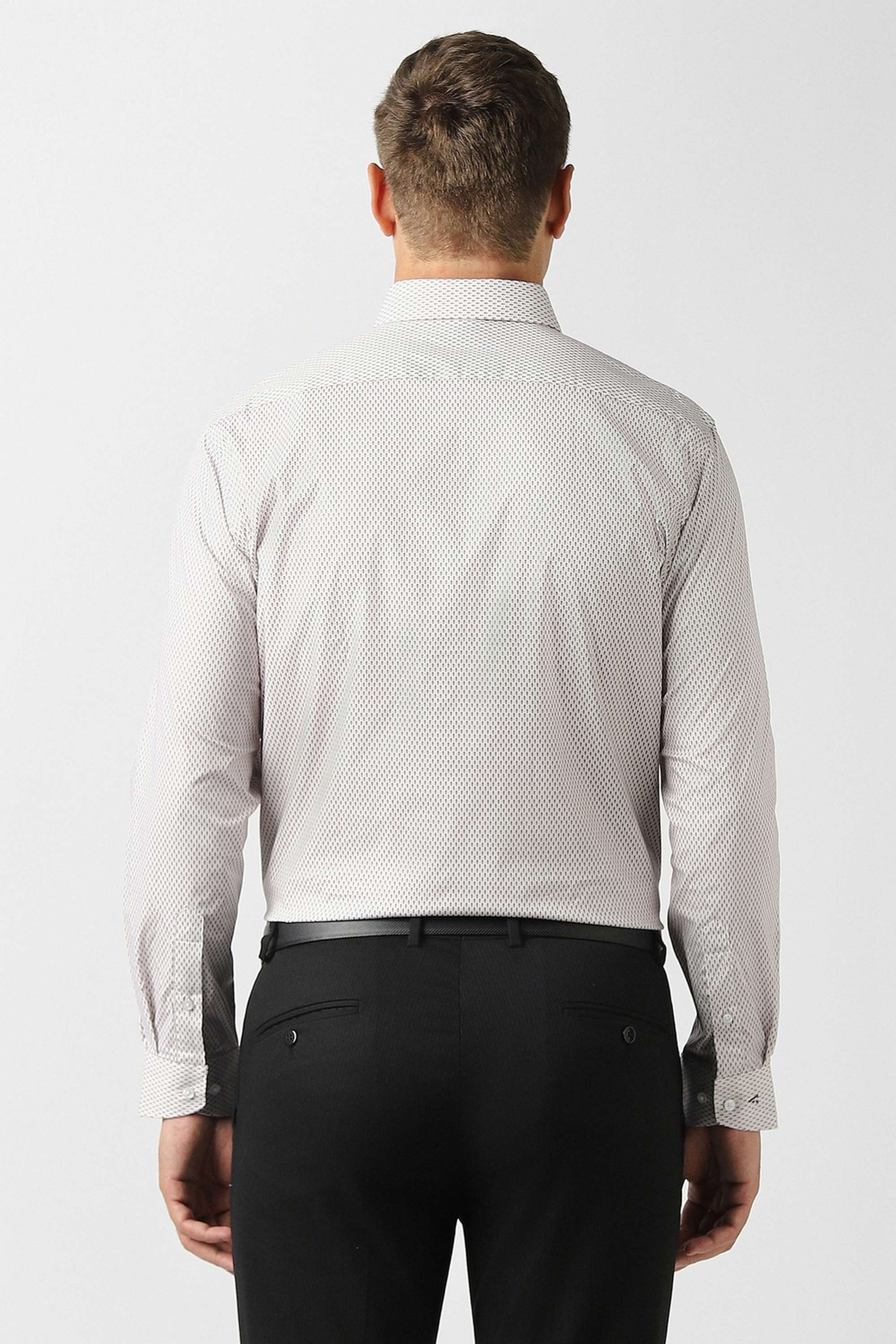 Printed-Collared-Cotton-Blend-Men-Formal-Wear-Shirt
