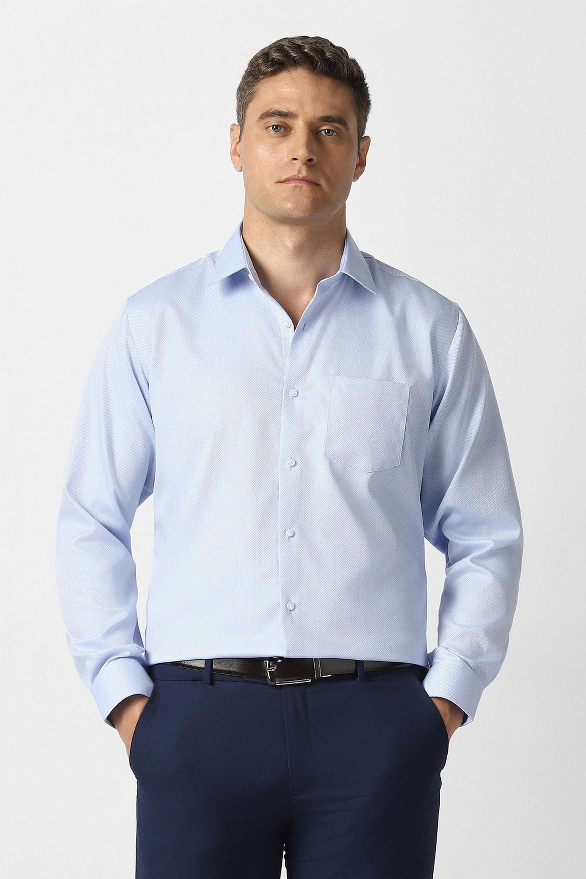 Textured-Collared-Cotton-Men-Formal-Wear-Shirt