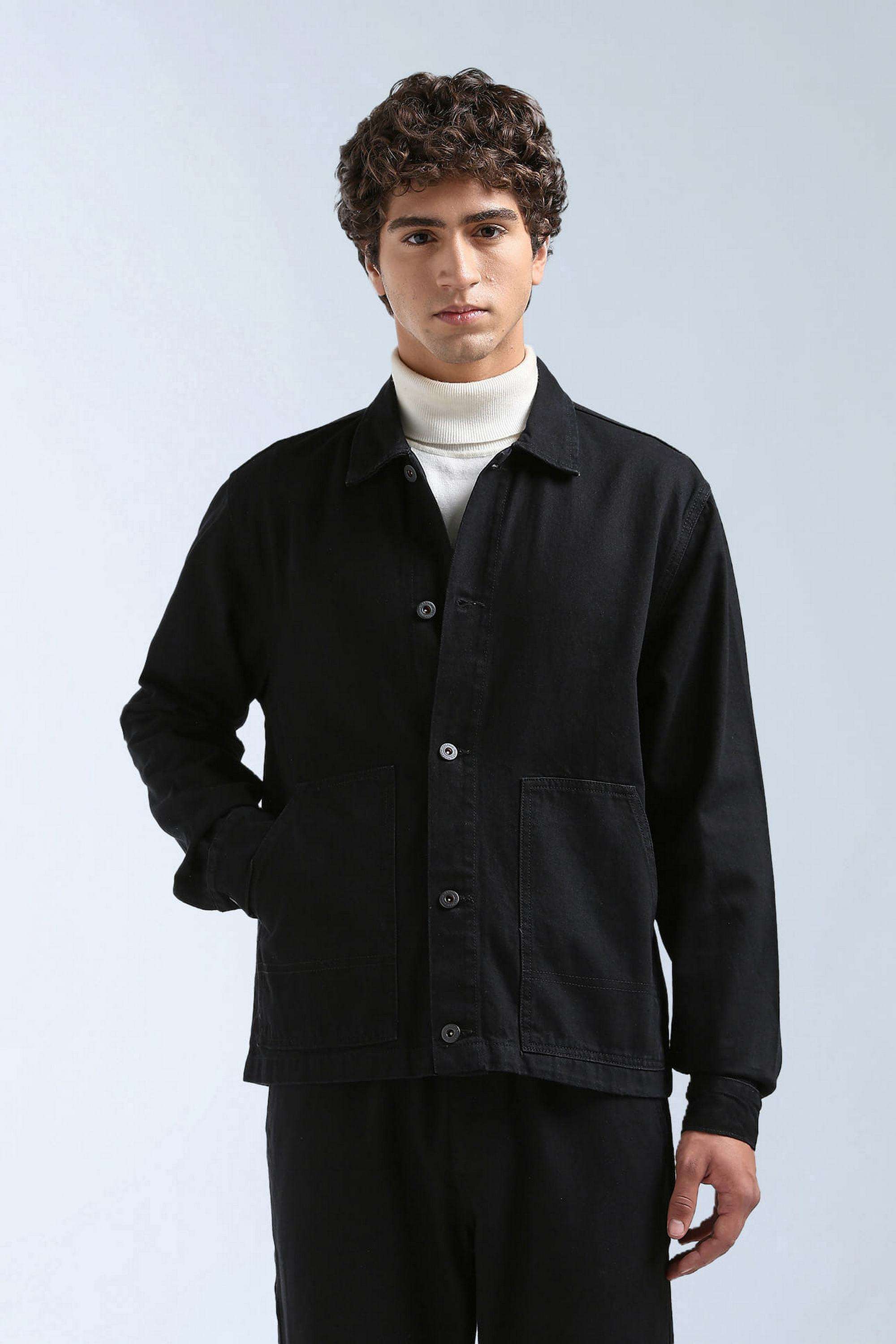 Solid-Cotton-Regular-Fit-Men-s-Jacket