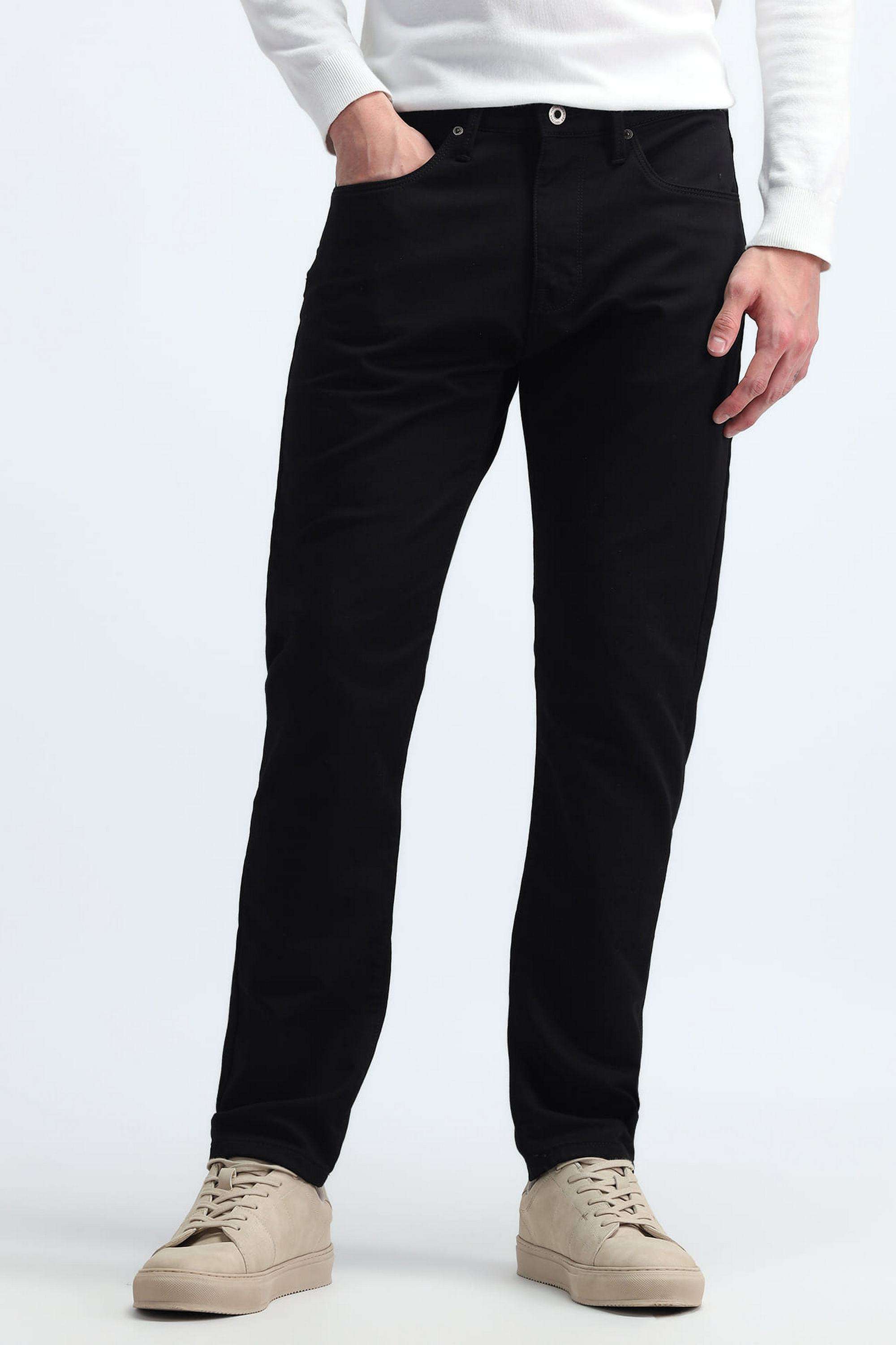 Solid-Cotton-Tapered-Fit-Men-s-Jeans