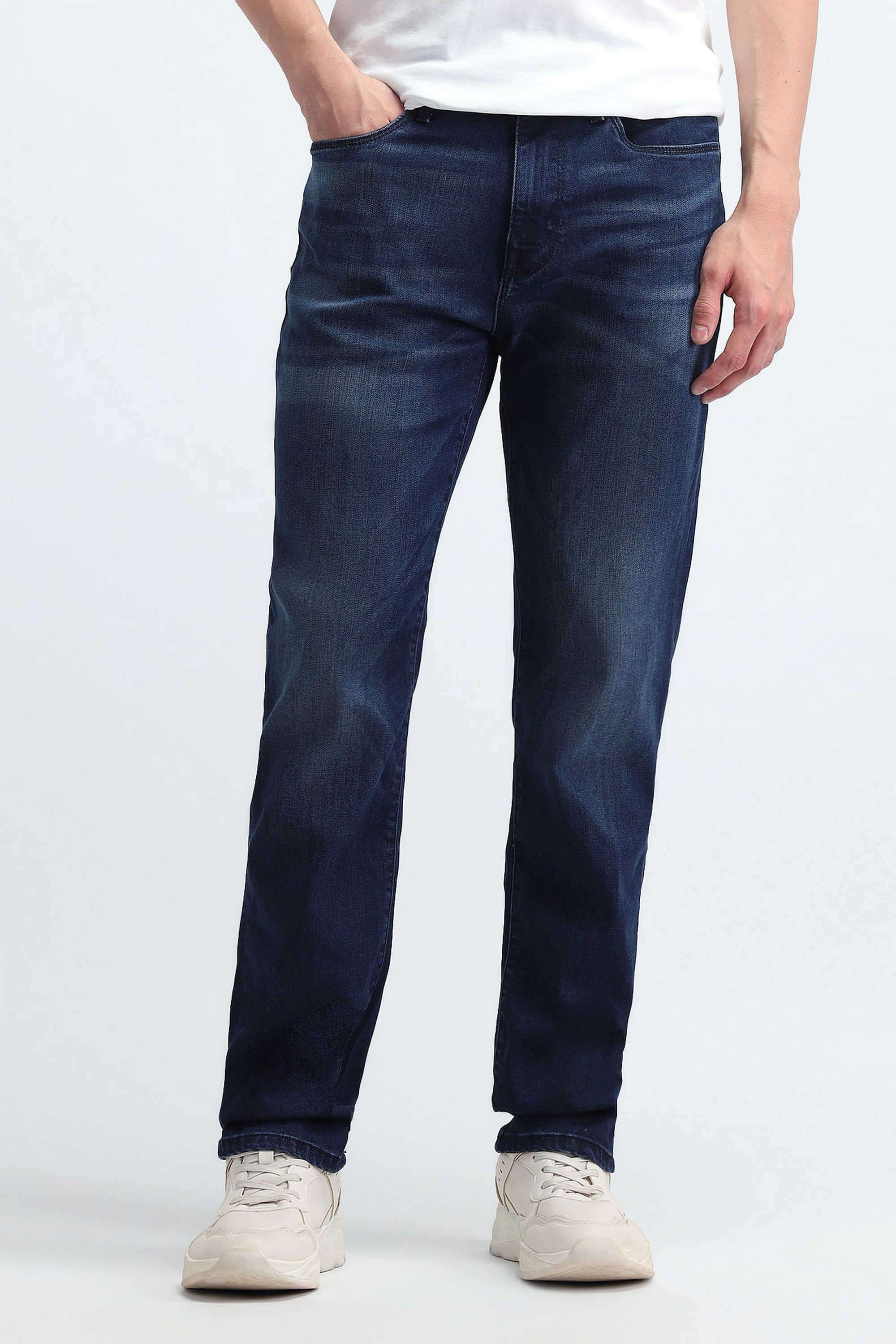 Solid-Cotton-Lycra-Straight-Fit-Men-s-Jeans