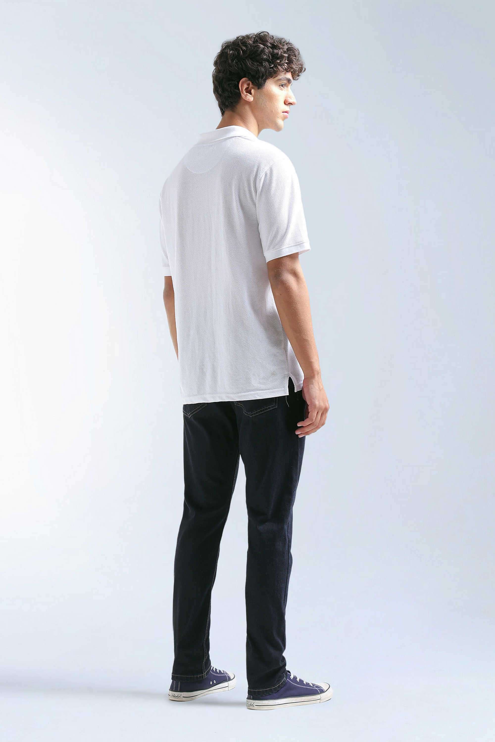 Solid-Cotton-Blend-Tapered-Fit-Men-s-Jeans