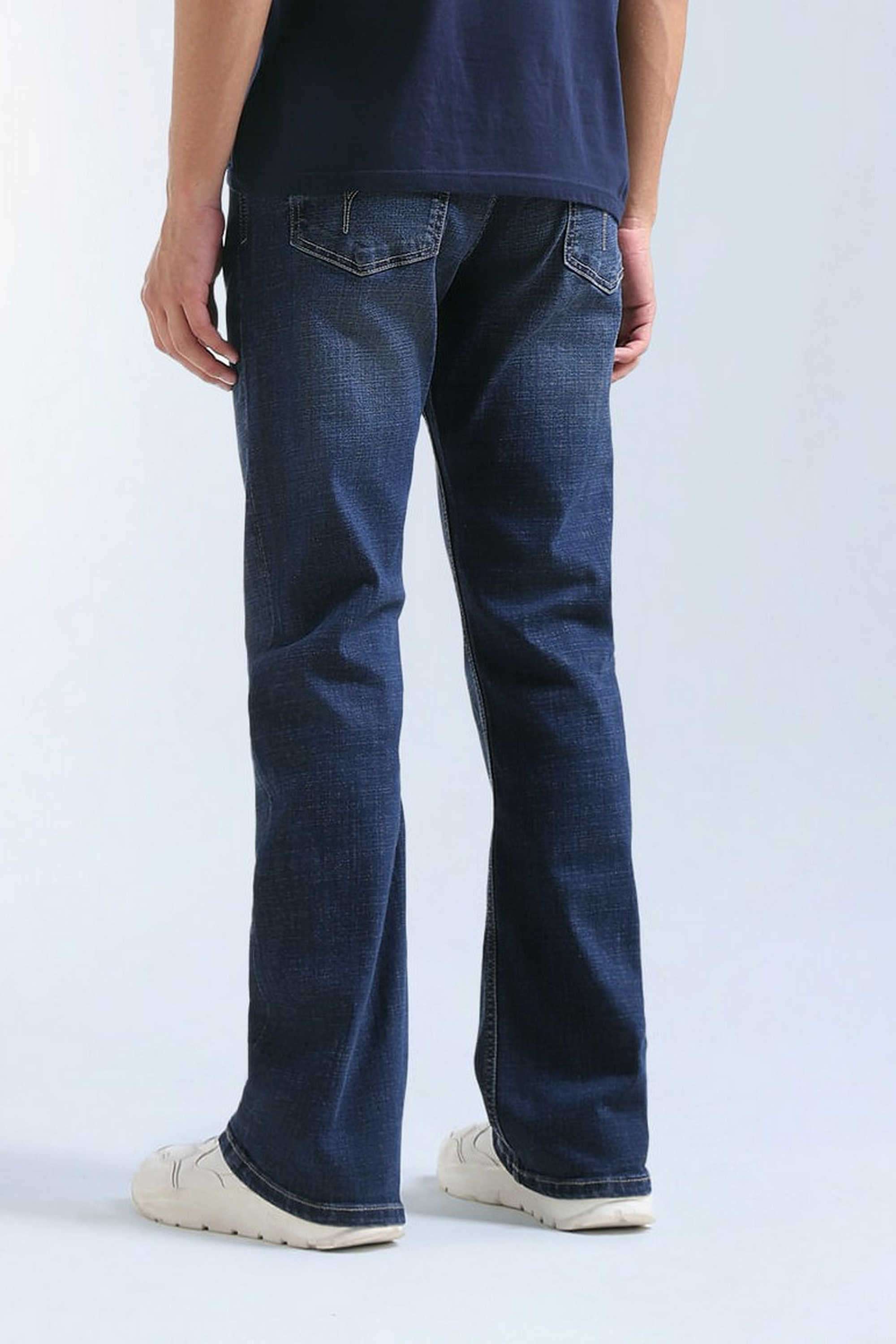 Solid-Cotton-Stretch-Bootcut-Fit-Men-s-Jeans