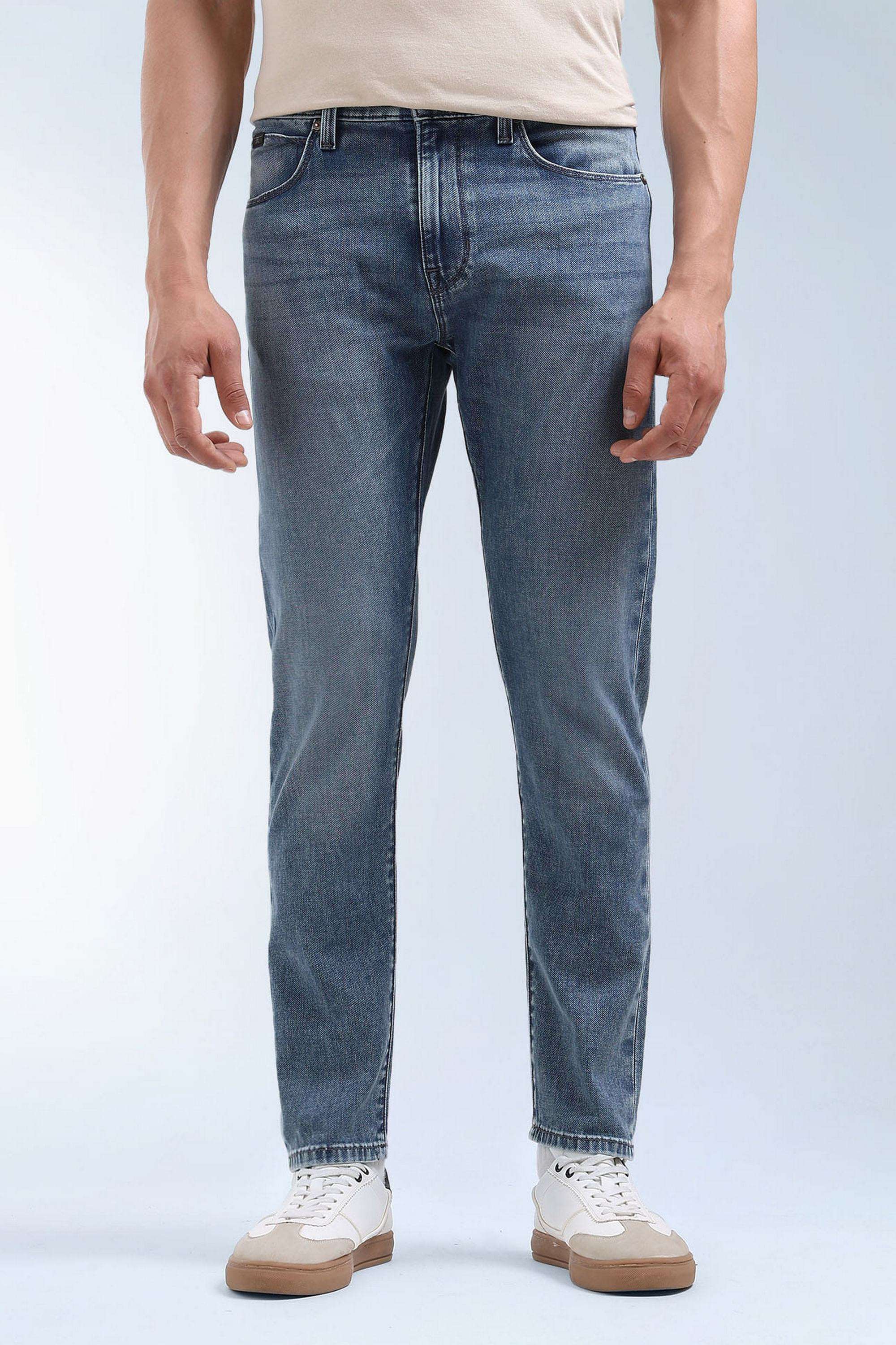 Solid-Cotton-Stretch-Tapered-Fit-Men-s-Jeans