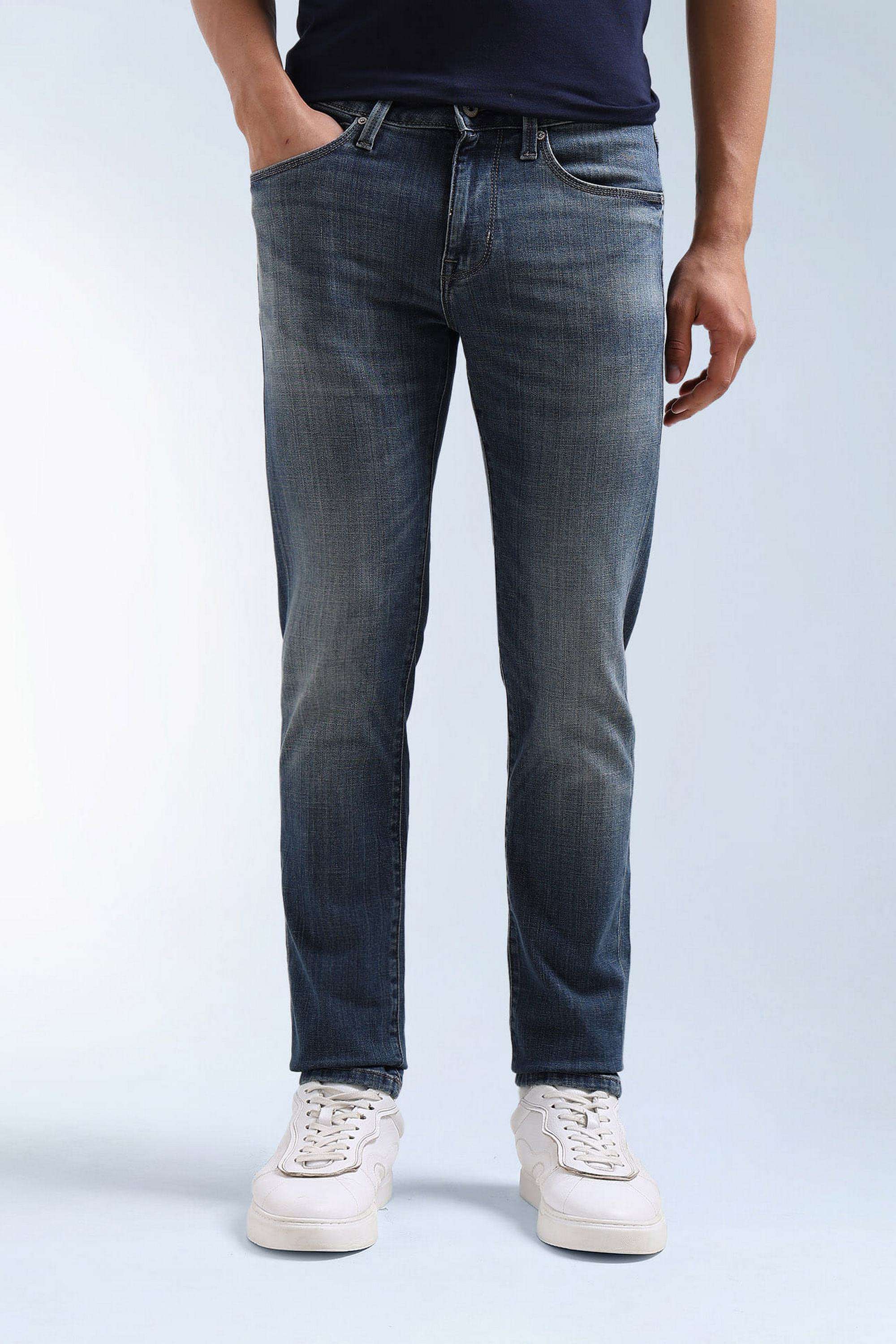 Solid-Cotton-Stretch-Super-Skinny-Fit-Men-s-Jeans