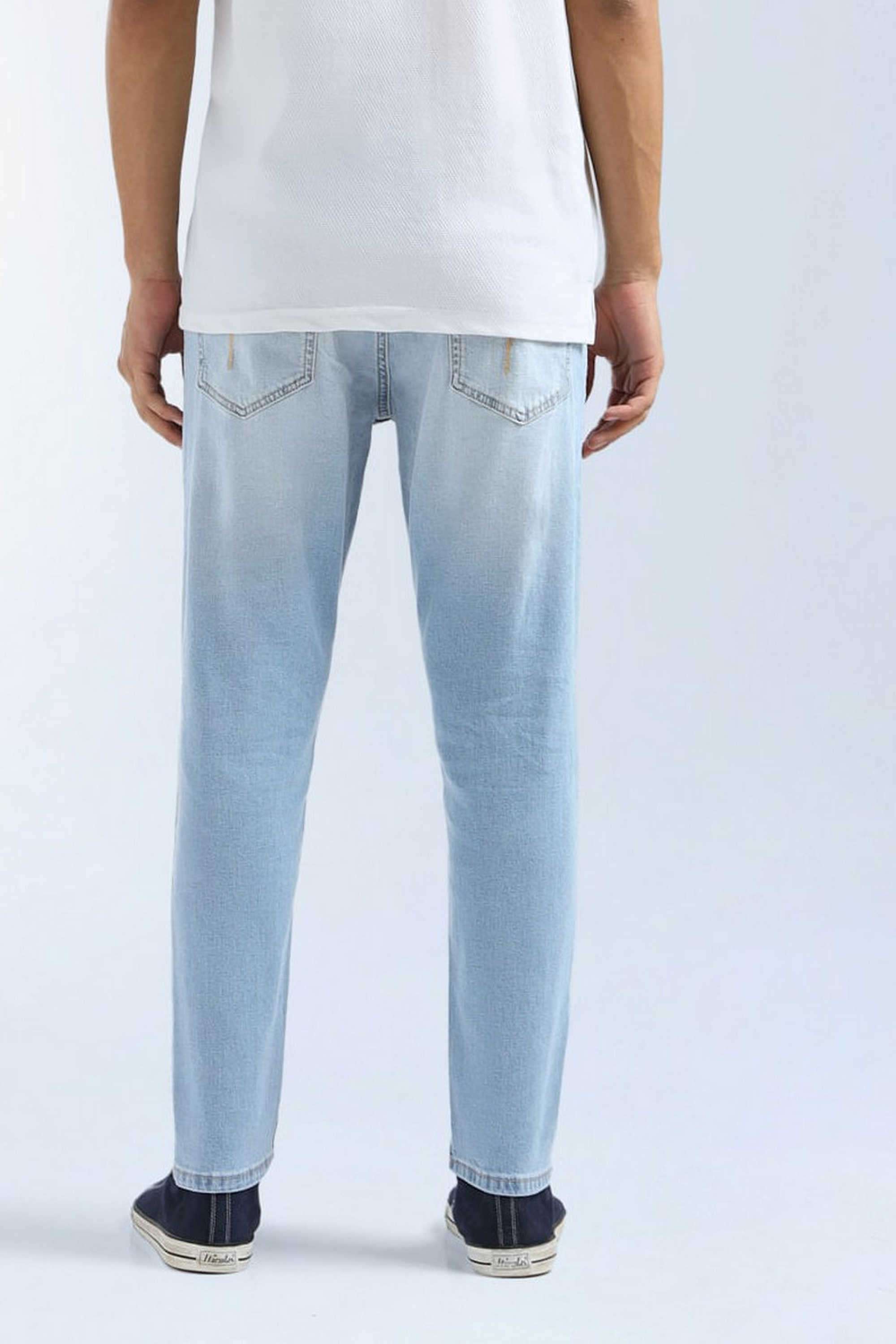 Solid-Cotton-Stretch-Tapered-Fit-Men-s-Jeans