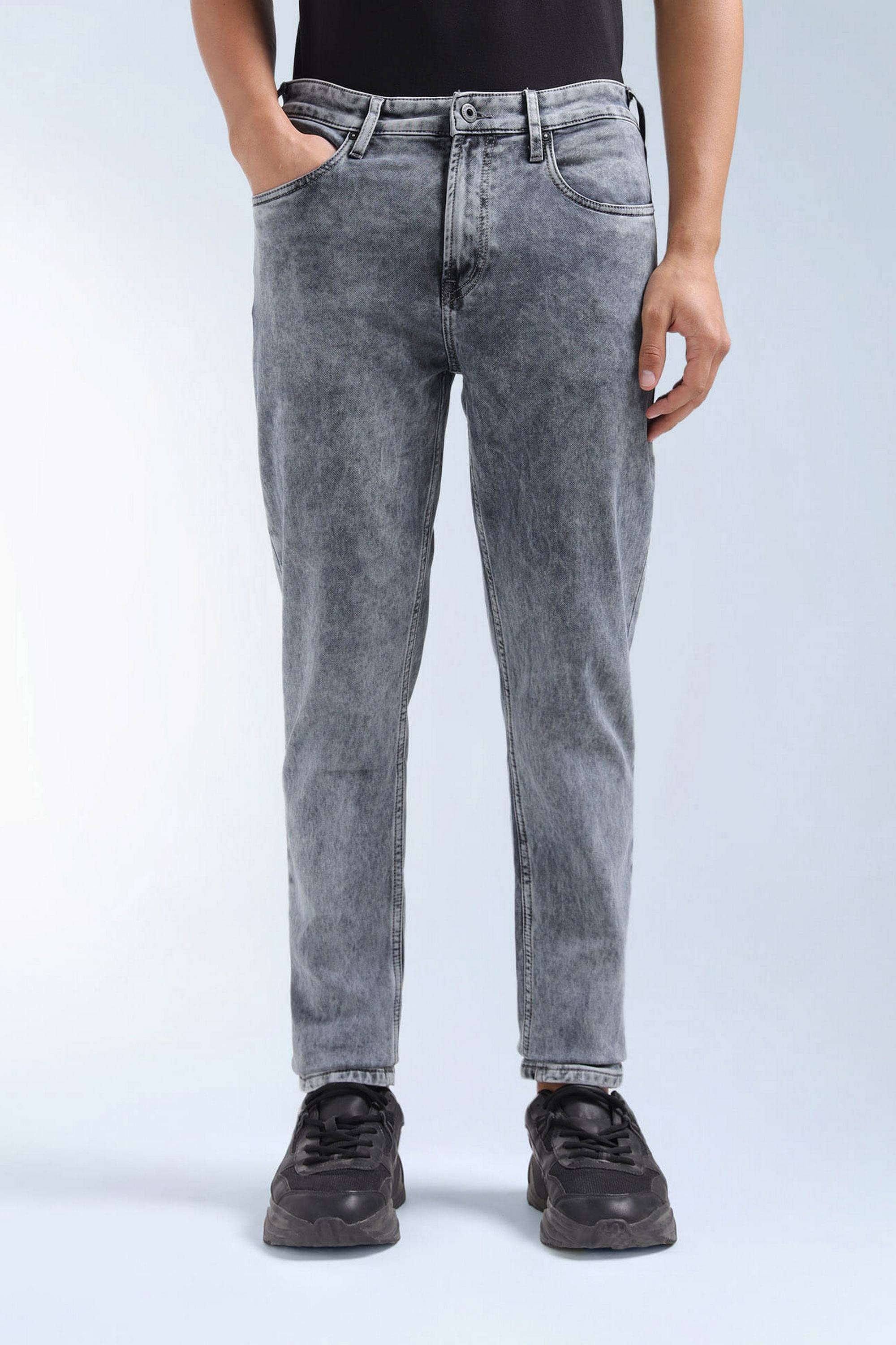 Solid-Cotton-Stretch-Tapered-Fit-Men-s-Jeans