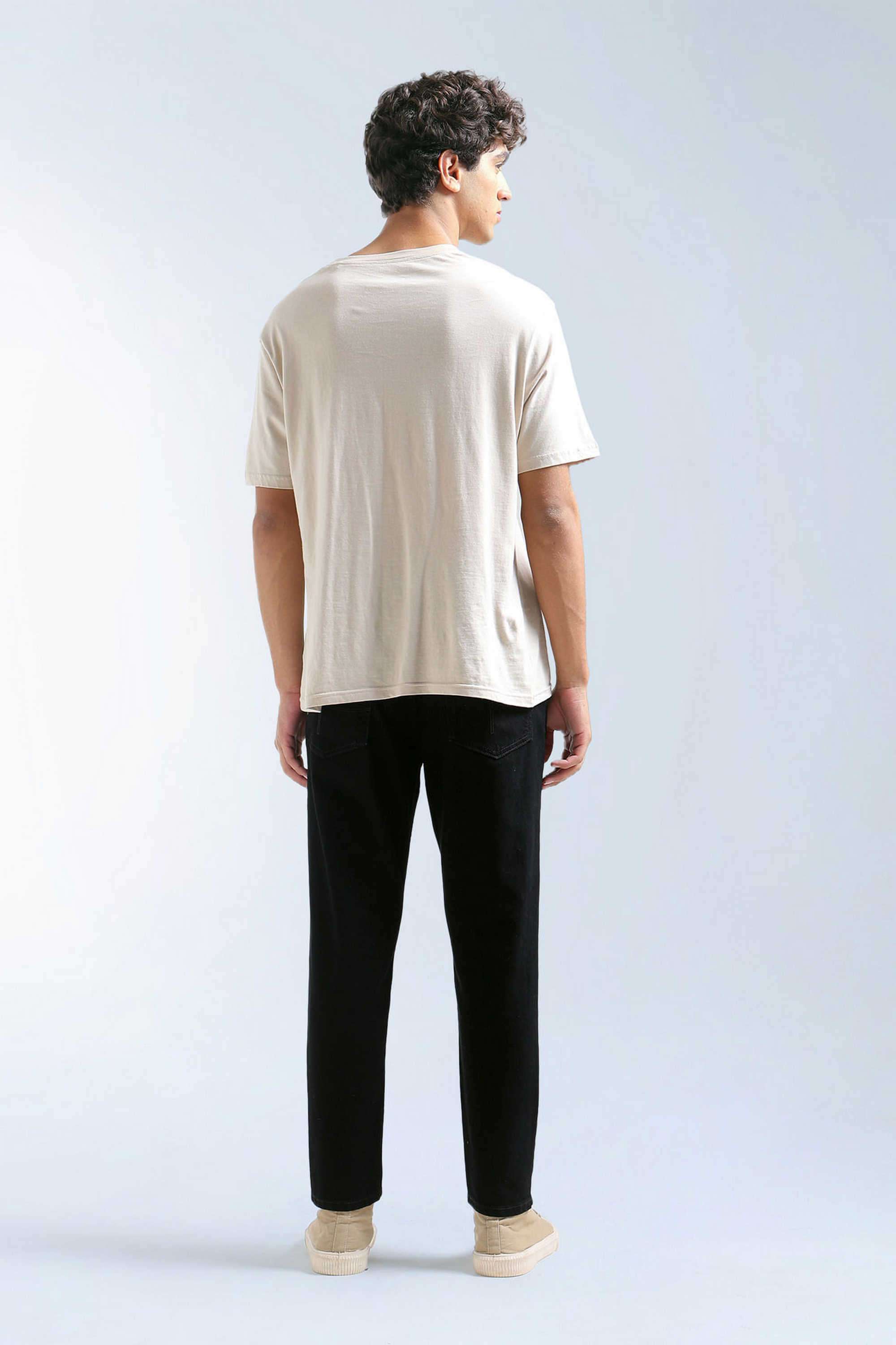 Solid-Cotton-Blend-Tapered-Fit-Men-s-Jeans