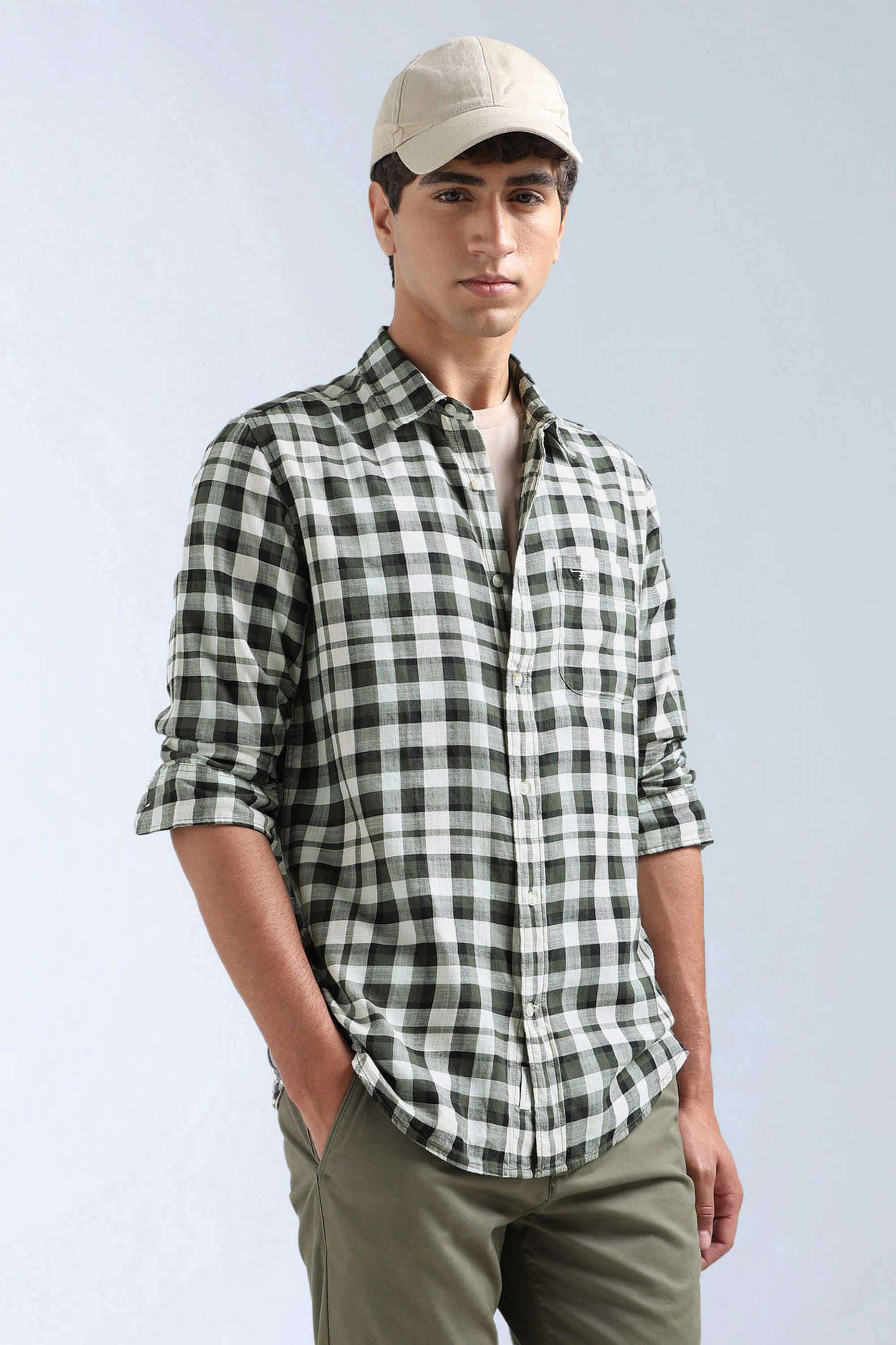 Checks-Cotton-Slim-Fit-Men-s-Casual-Shirt