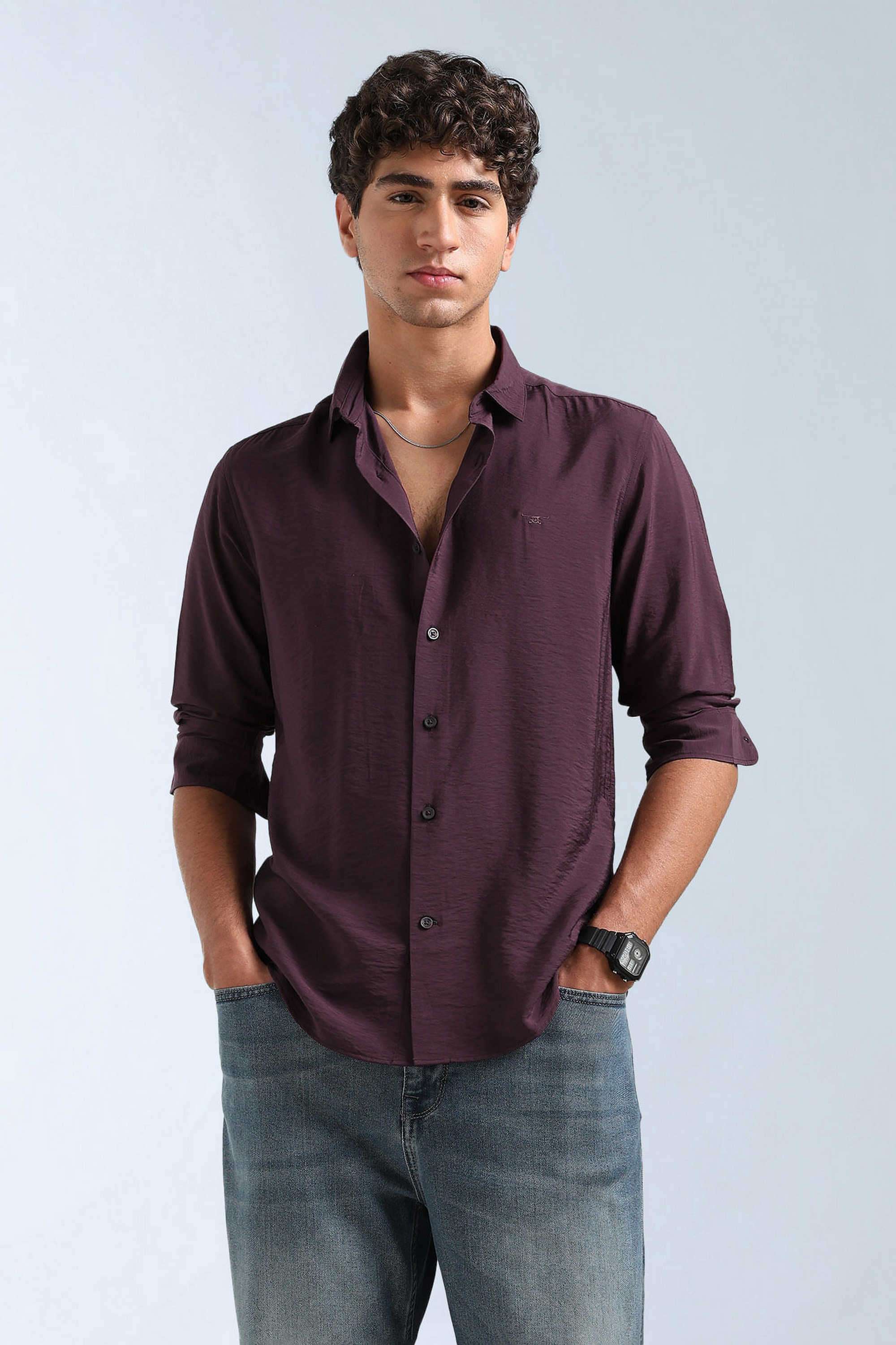 Solid-Rayon-Slim-Fit-Men-s-Casual-Shirt