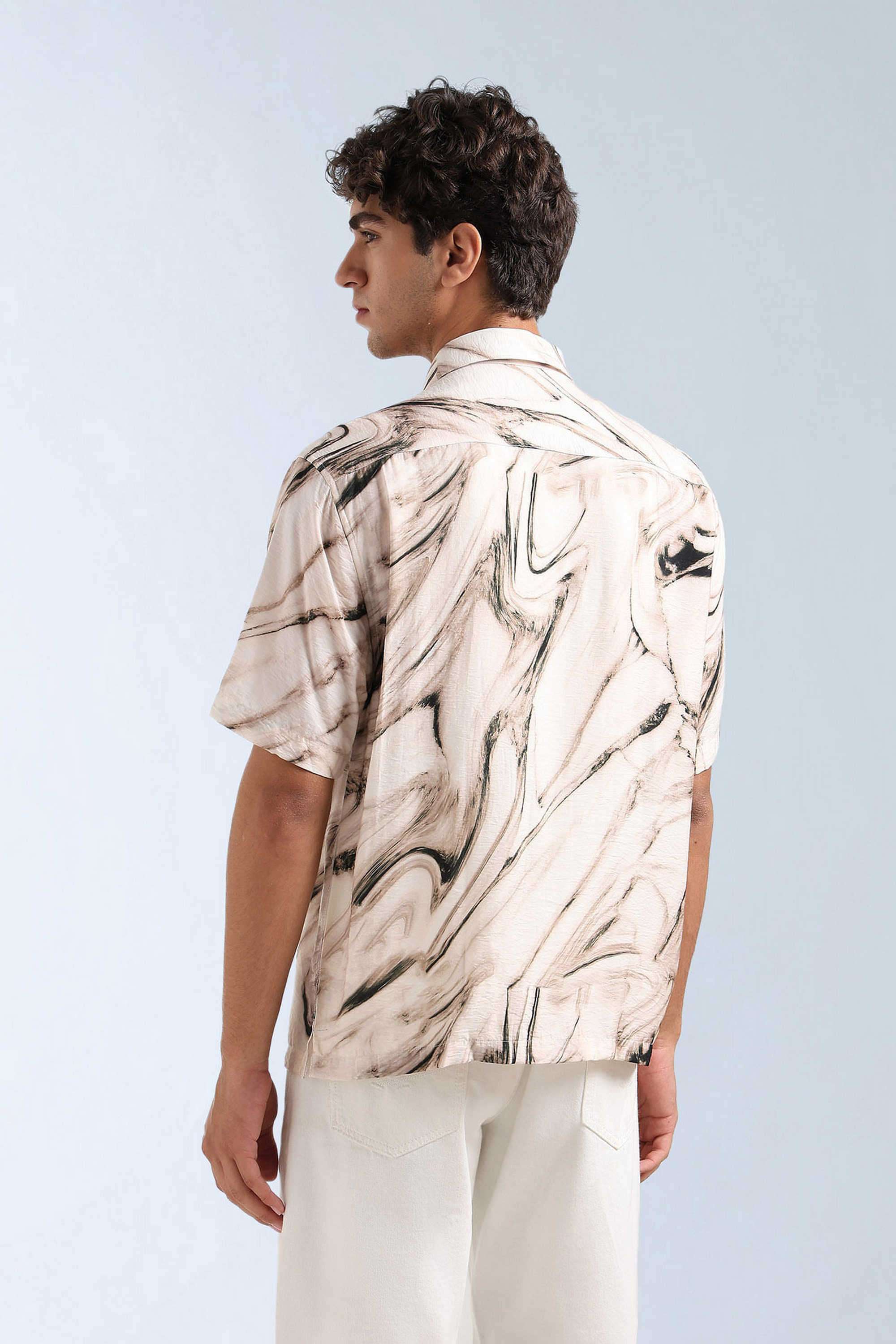 Printed-Polyester-Viscose-Regular-Fit-Men-s-Casual-Shirt