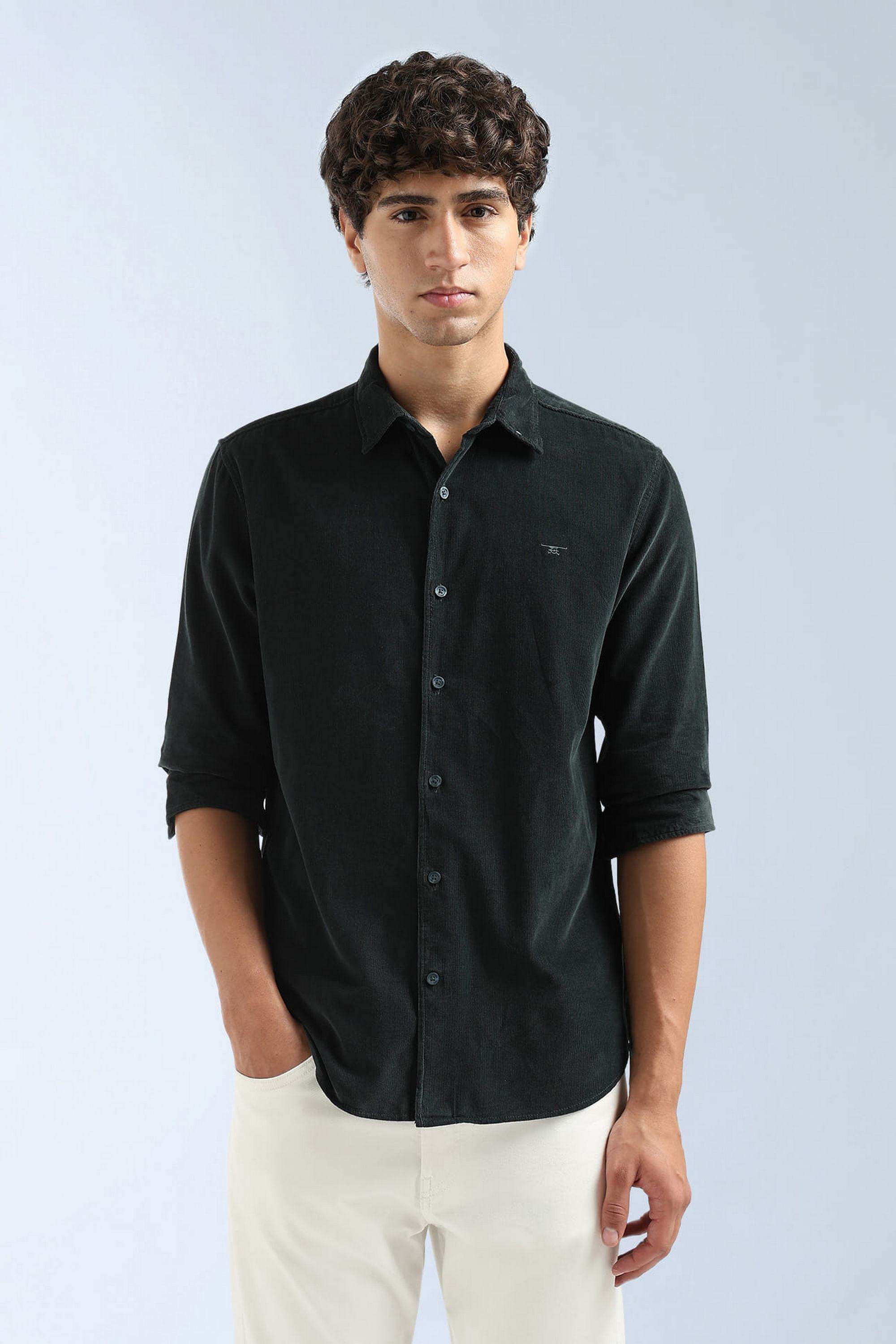 Solid-Cotton-Slim-Fit-Men-s-Shirt