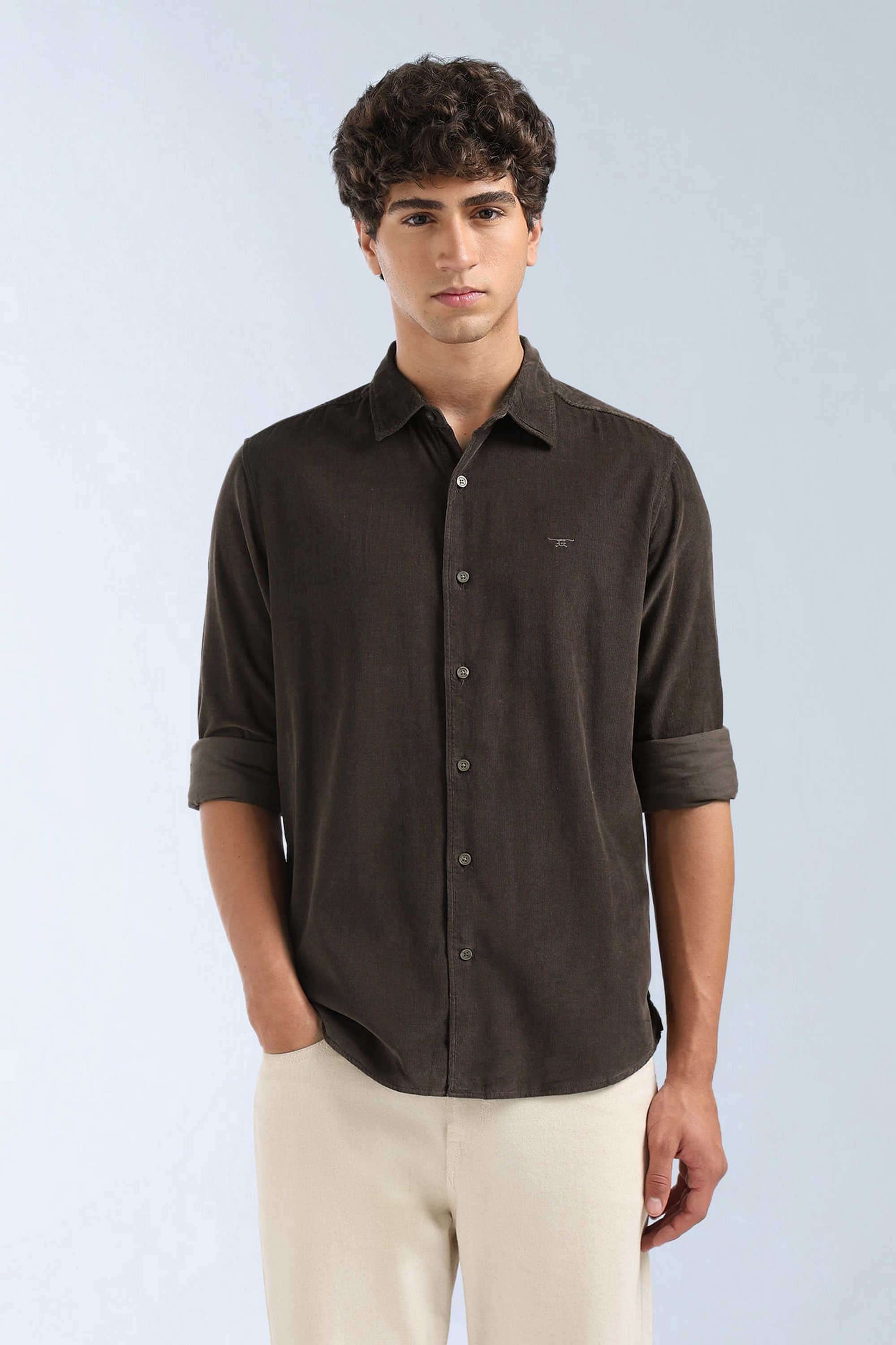 Solid-Cotton-Slim-Fit-Men-s-Casual-Shirt