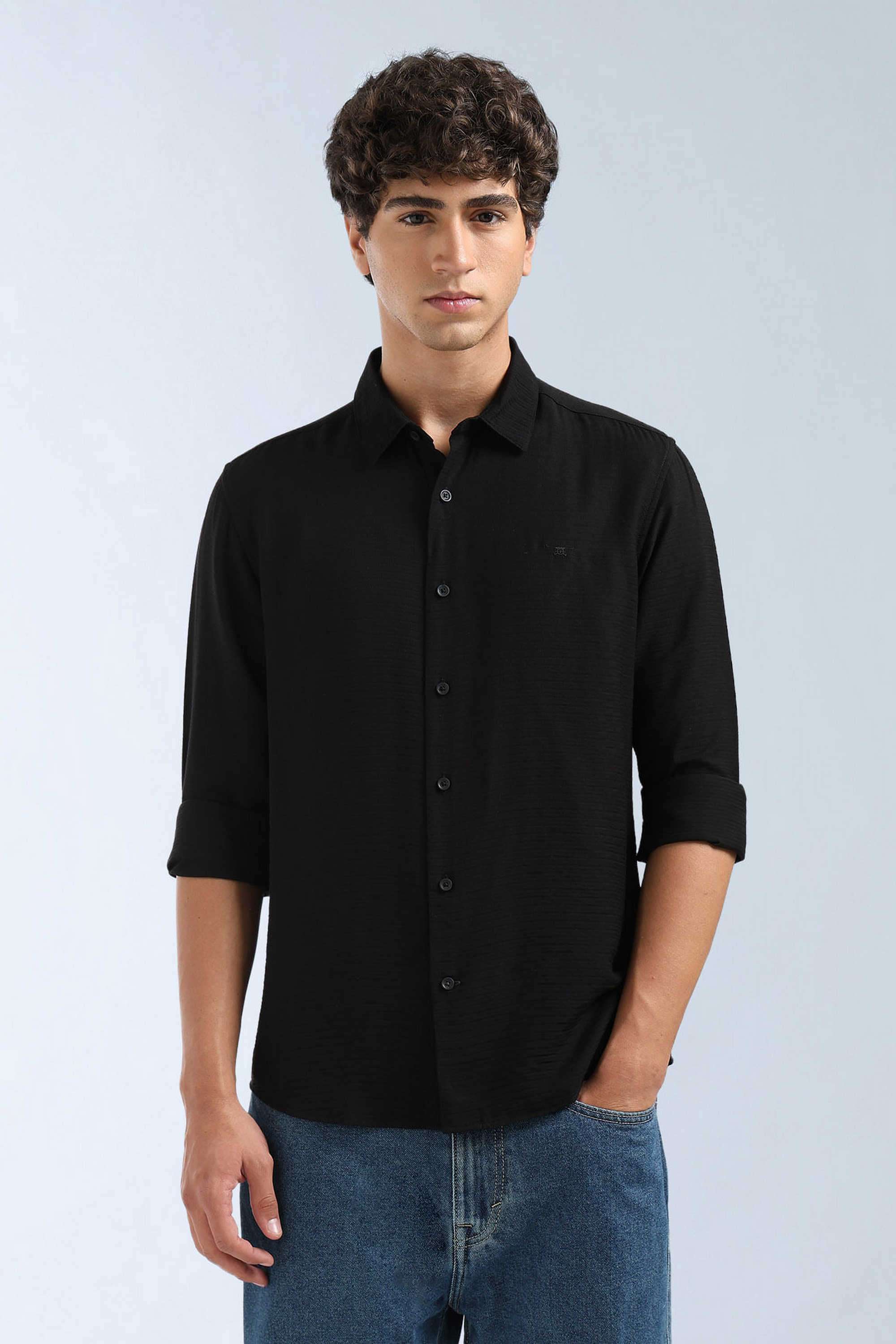 Solid-Viscose-Slim-Fit-Men-s-Casual-Shirt