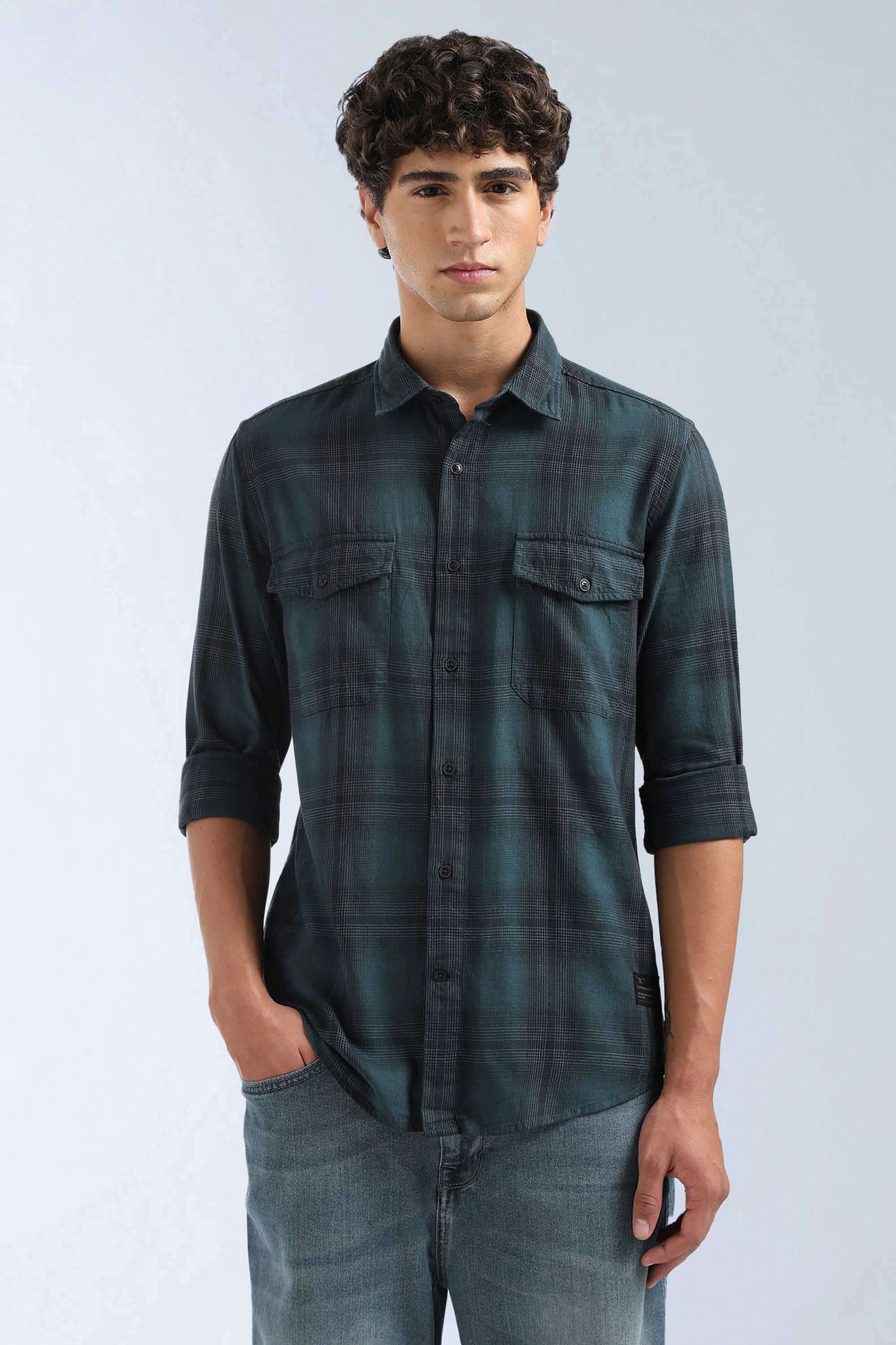 Checks-Cotton-Viscose-Slim-Fit-Men-s-Casual-Shirt