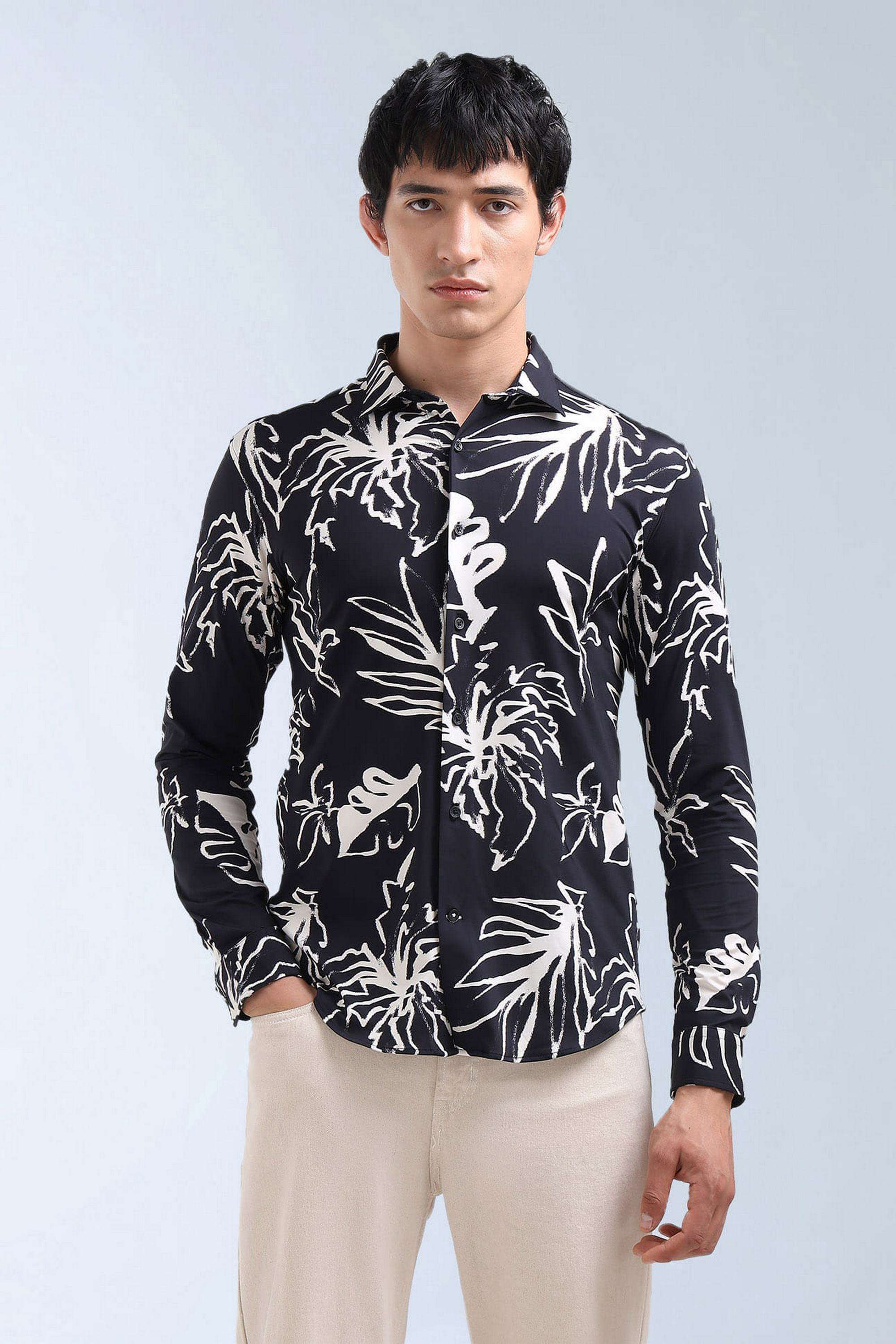 Printed-Nylon-Slim-Fit-Men-s-Shirt