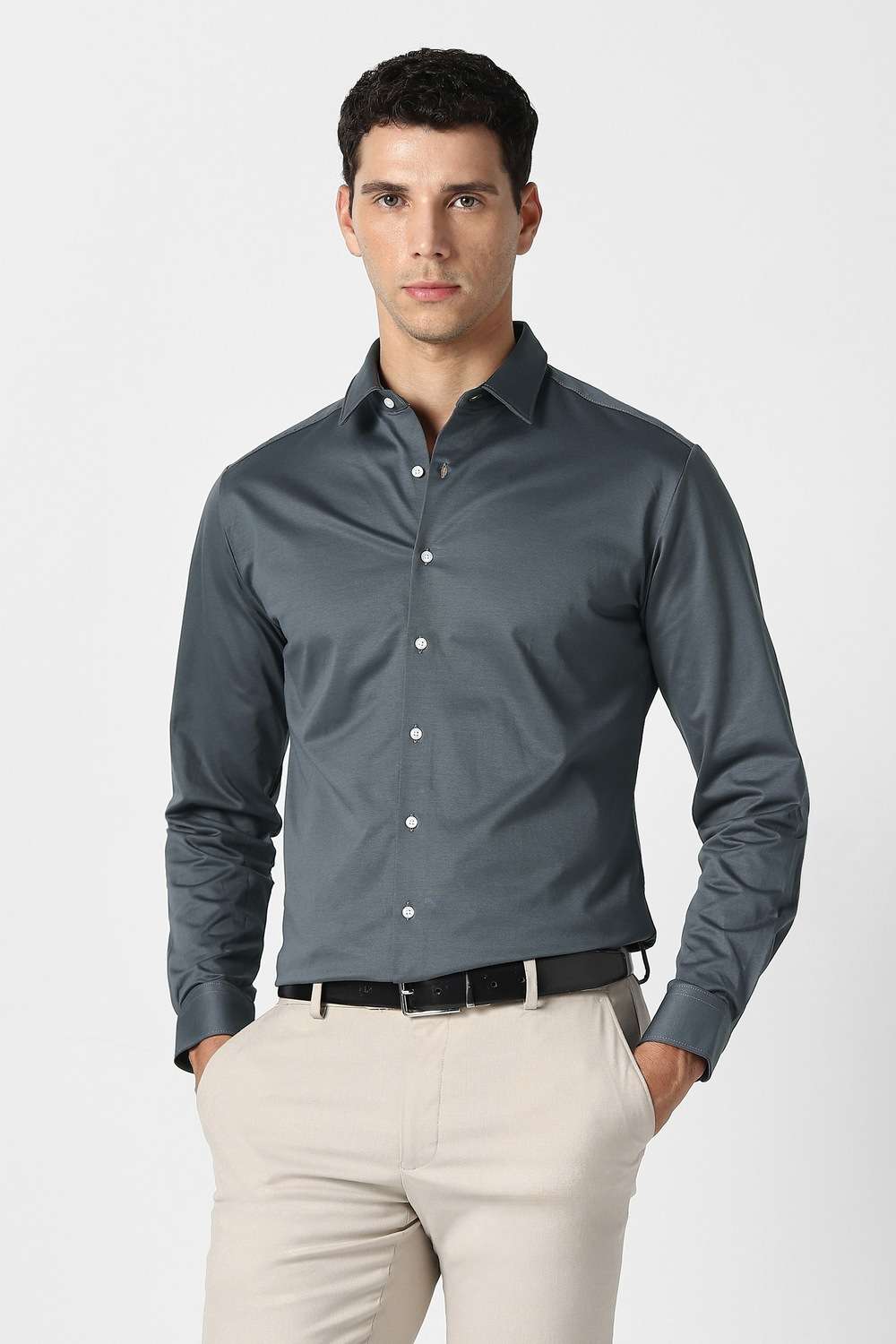 Solid-Cotton-Slim-Fit-Men-s-Shirt