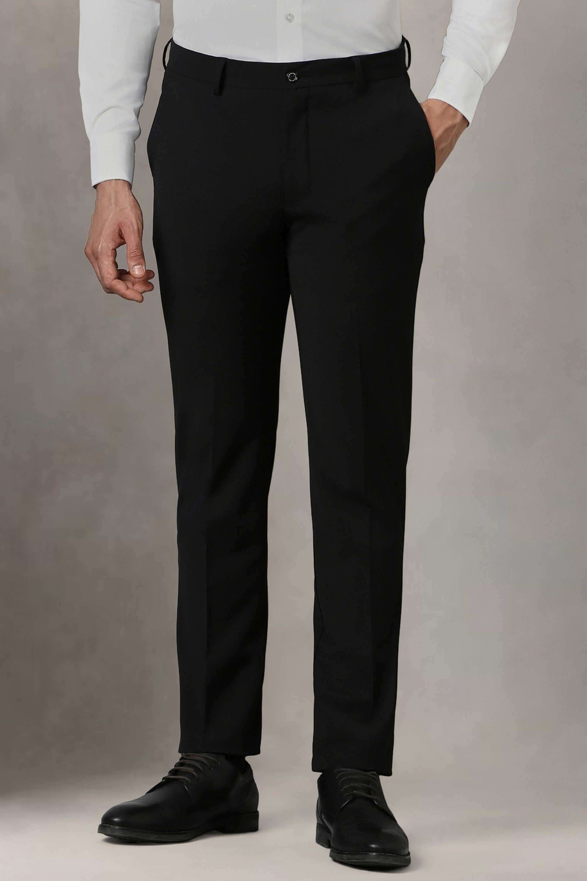 Solid-Blended-Fabric-Slim-Fit-Men-Formal-Wear-Trouser