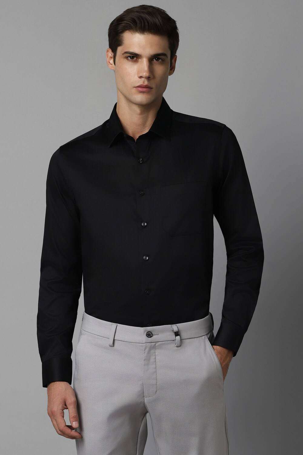 Solid-Cotton-Blend-Slim-Fit-Men-s-Shirt