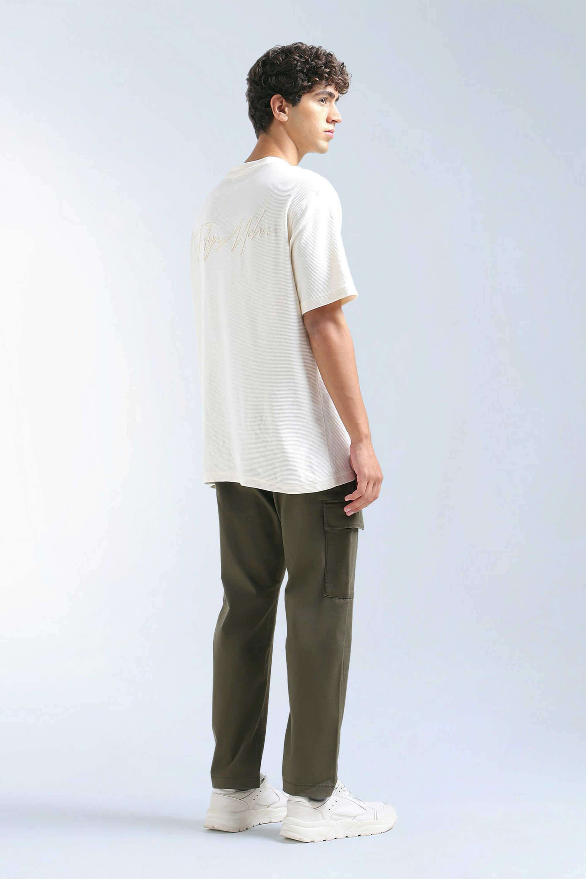 Solid-Cotton-Blend-Tapered-Fit-Men-s-Casual-Trousers