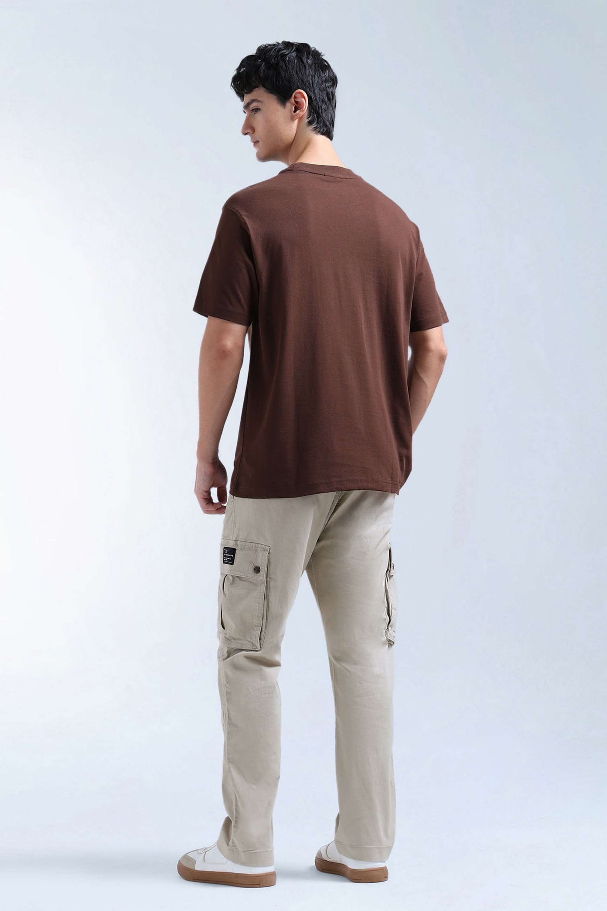 Solid-Cotton-Blend-Tapered-Fit-Men-Casual-Wear-Trouser