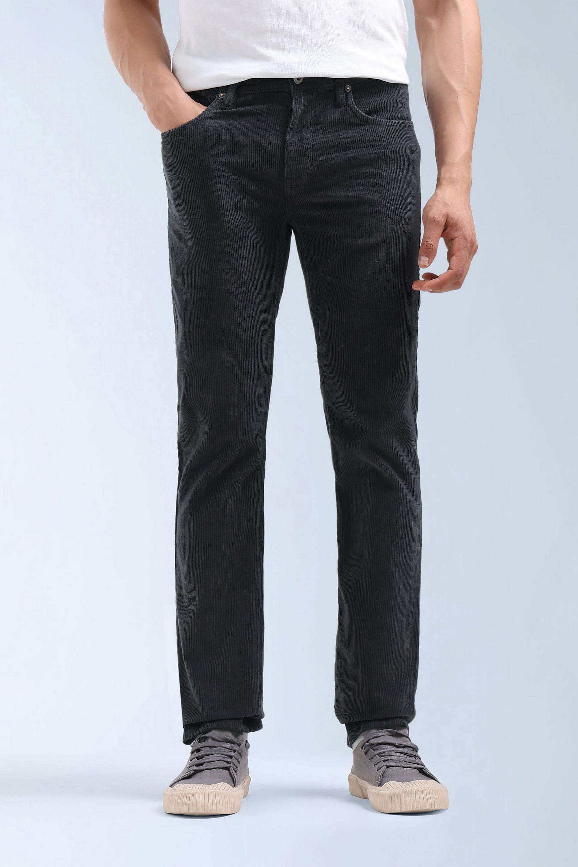 Solid-Cotton-Stretch-Straight-Fit-Men-s-Trousers