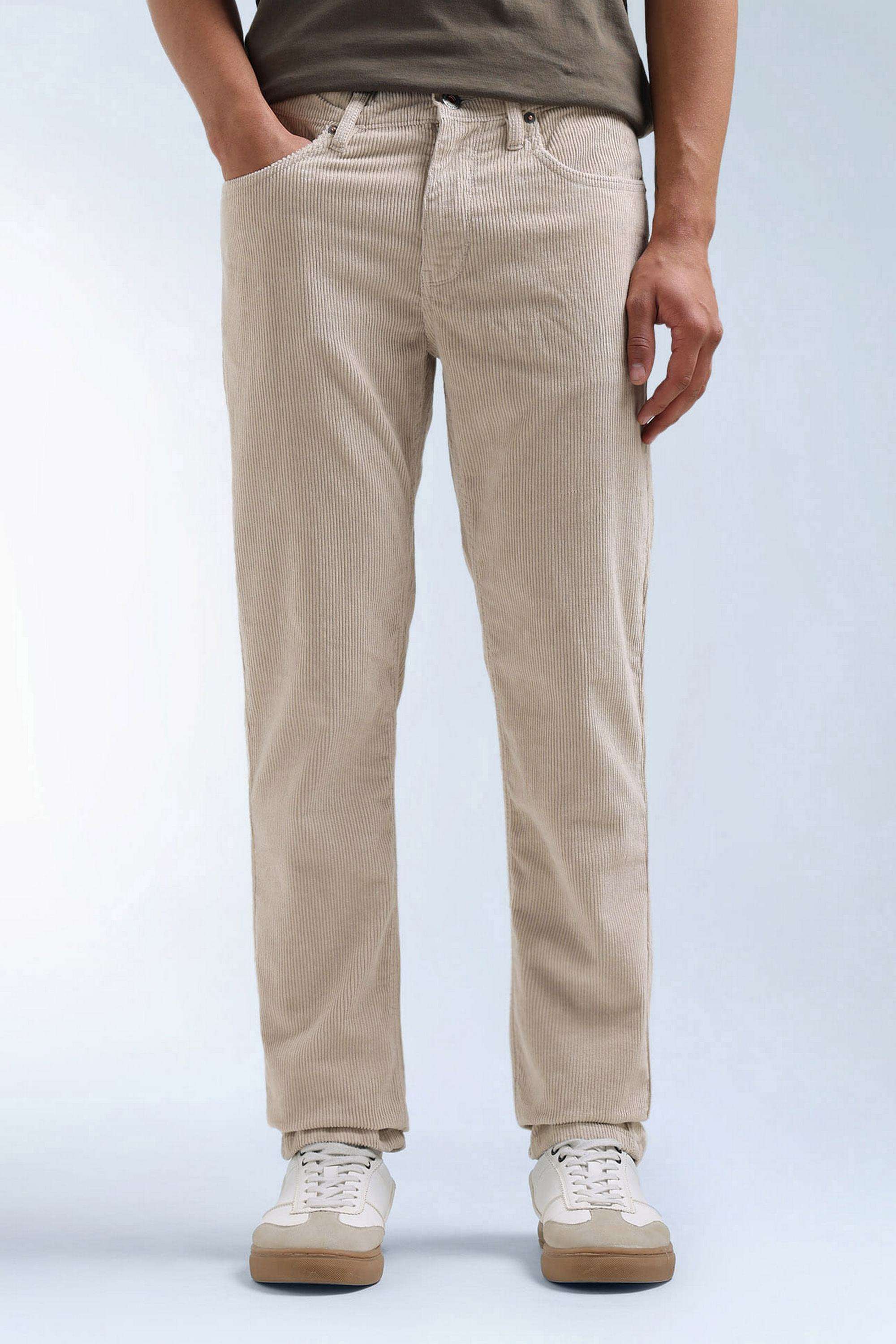 Solid-Cotton-Stretch-Straight-Fit-Men-s-Trousers