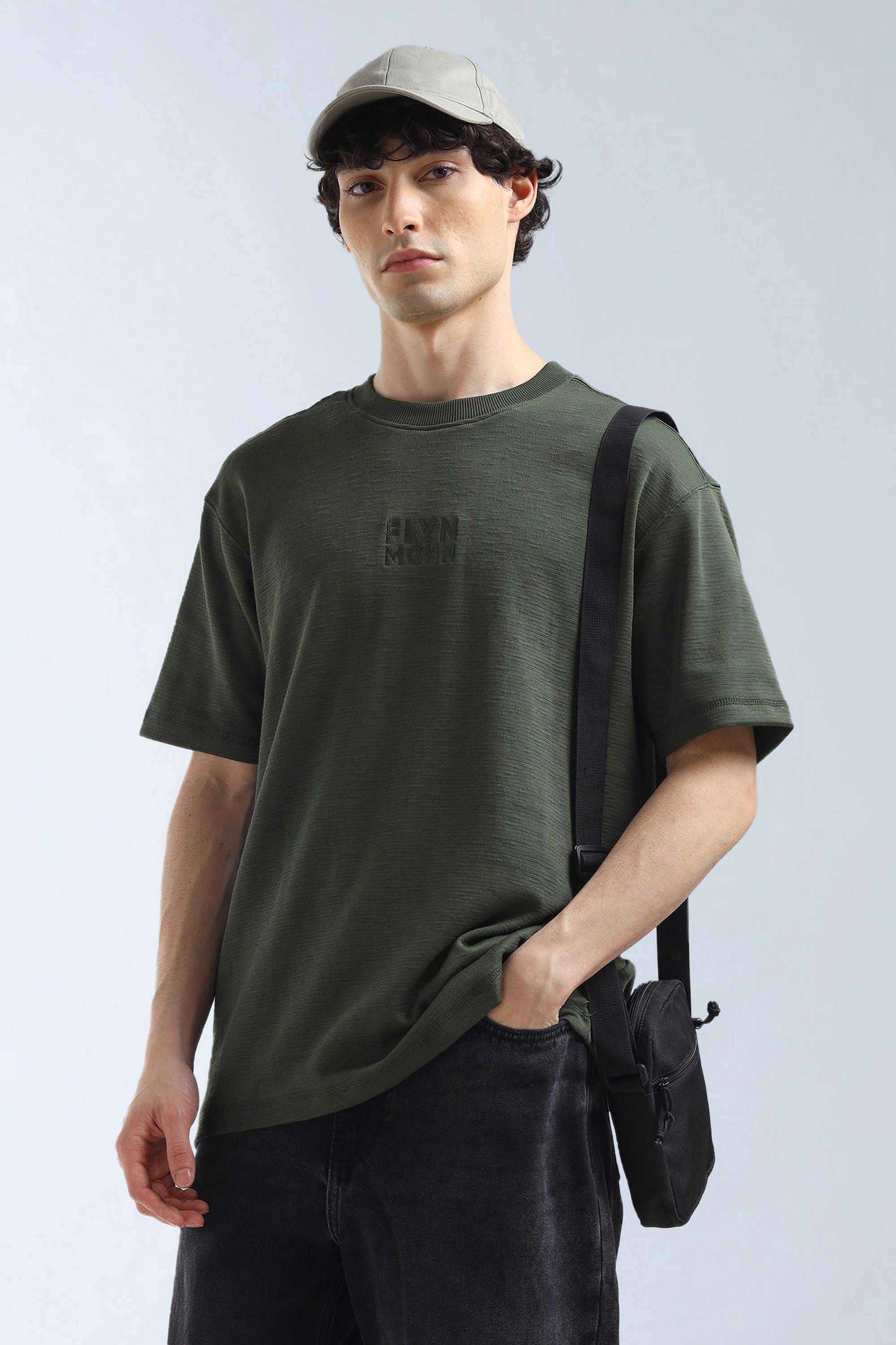 Textured-Cotton-Blend-Round-Neck-Men-s-T-Shirt