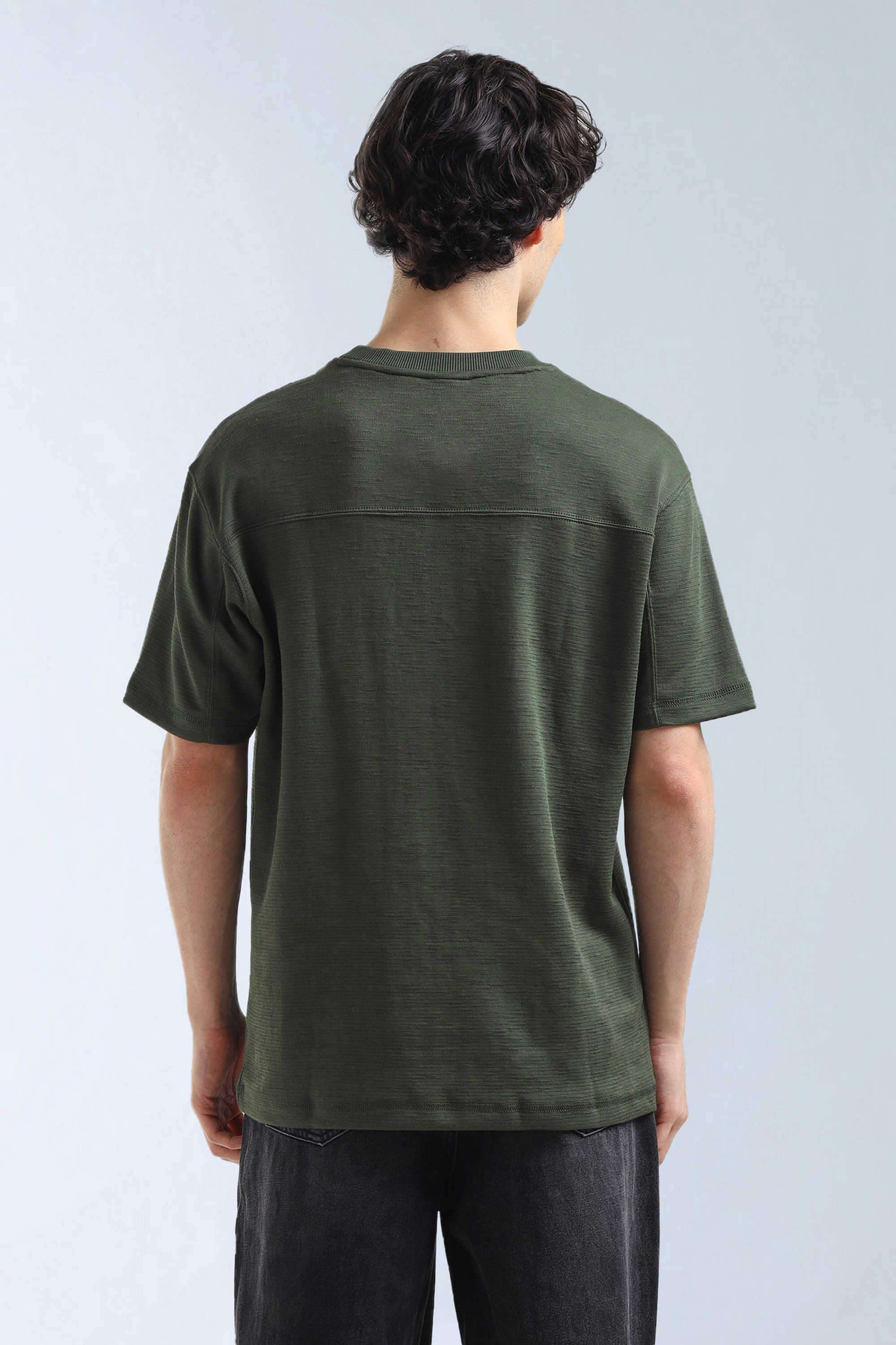 Textured-Cotton-Blend-Round-Neck-Men-s-T-Shirt