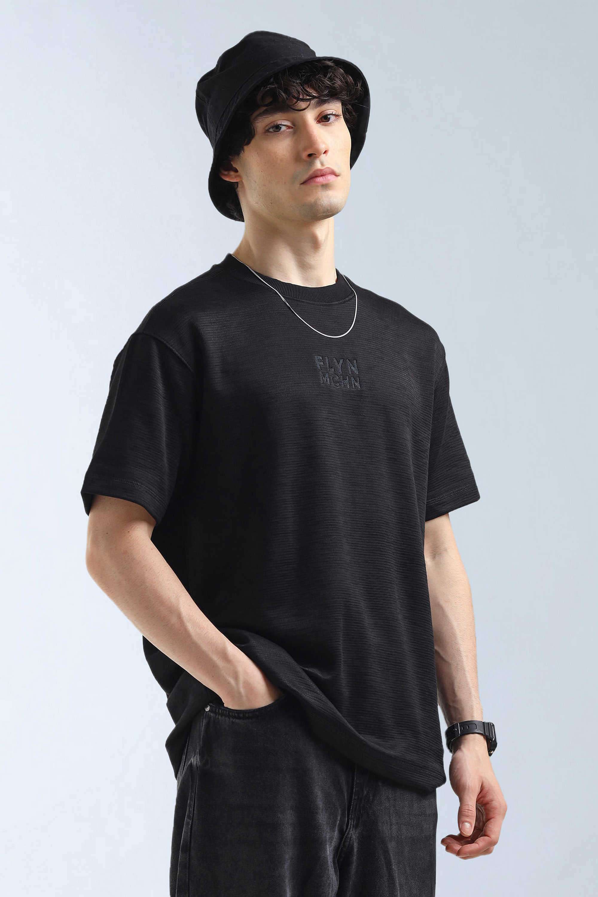 Textured-Cotton-Viscose-Round-Neck-Men-s-T-Shirt