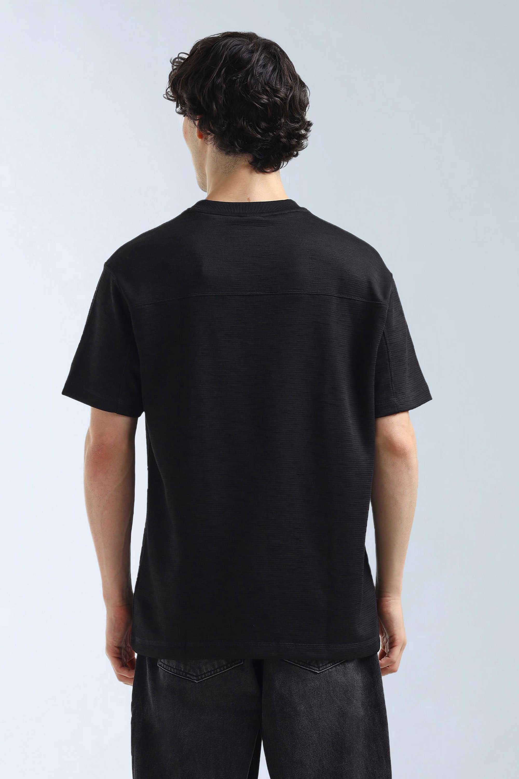 Textured-Cotton-Viscose-Round-Neck-Men-s-T-Shirt