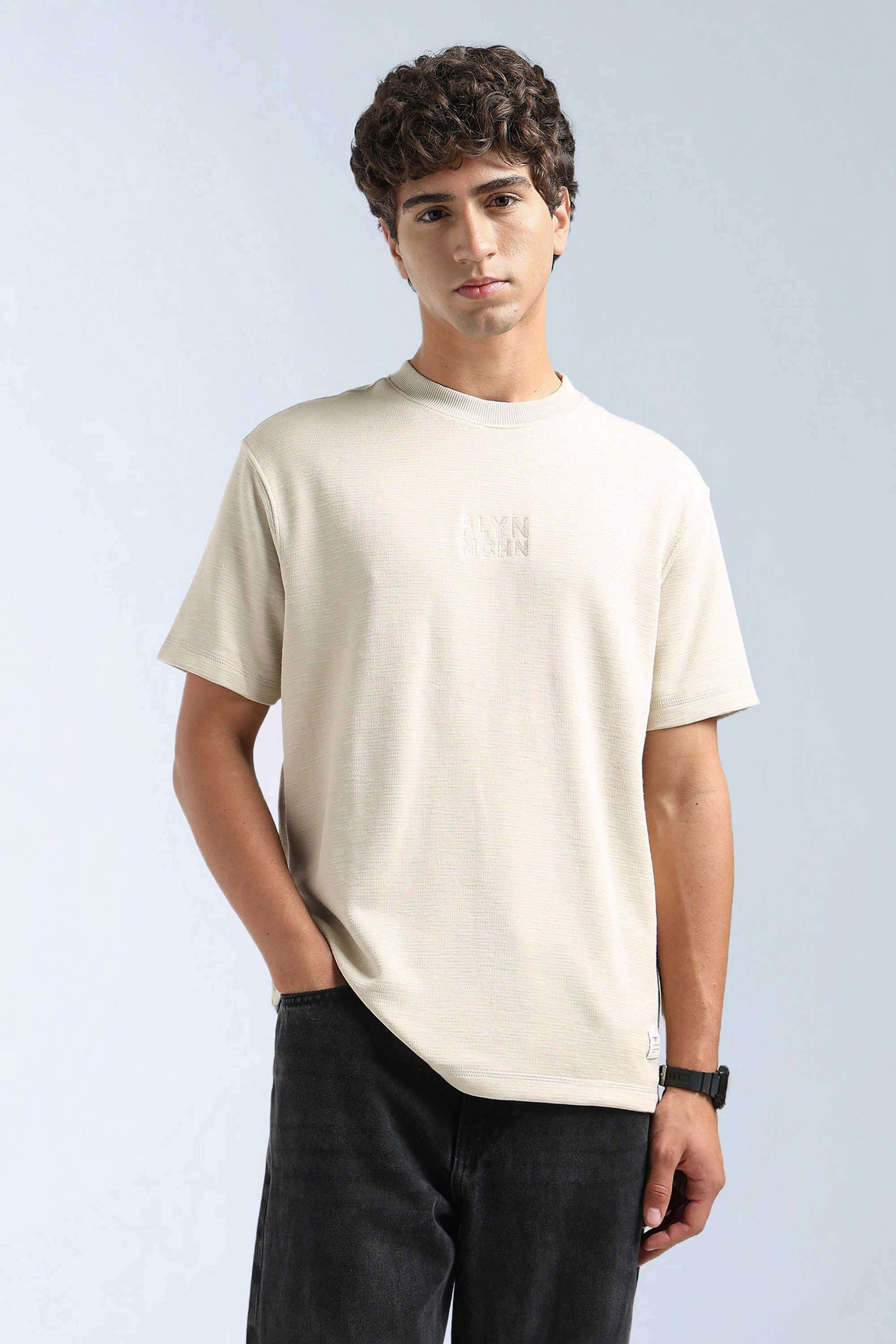 Textured-Cotton-Blend-Round-Neck-Men-s-T-Shirt