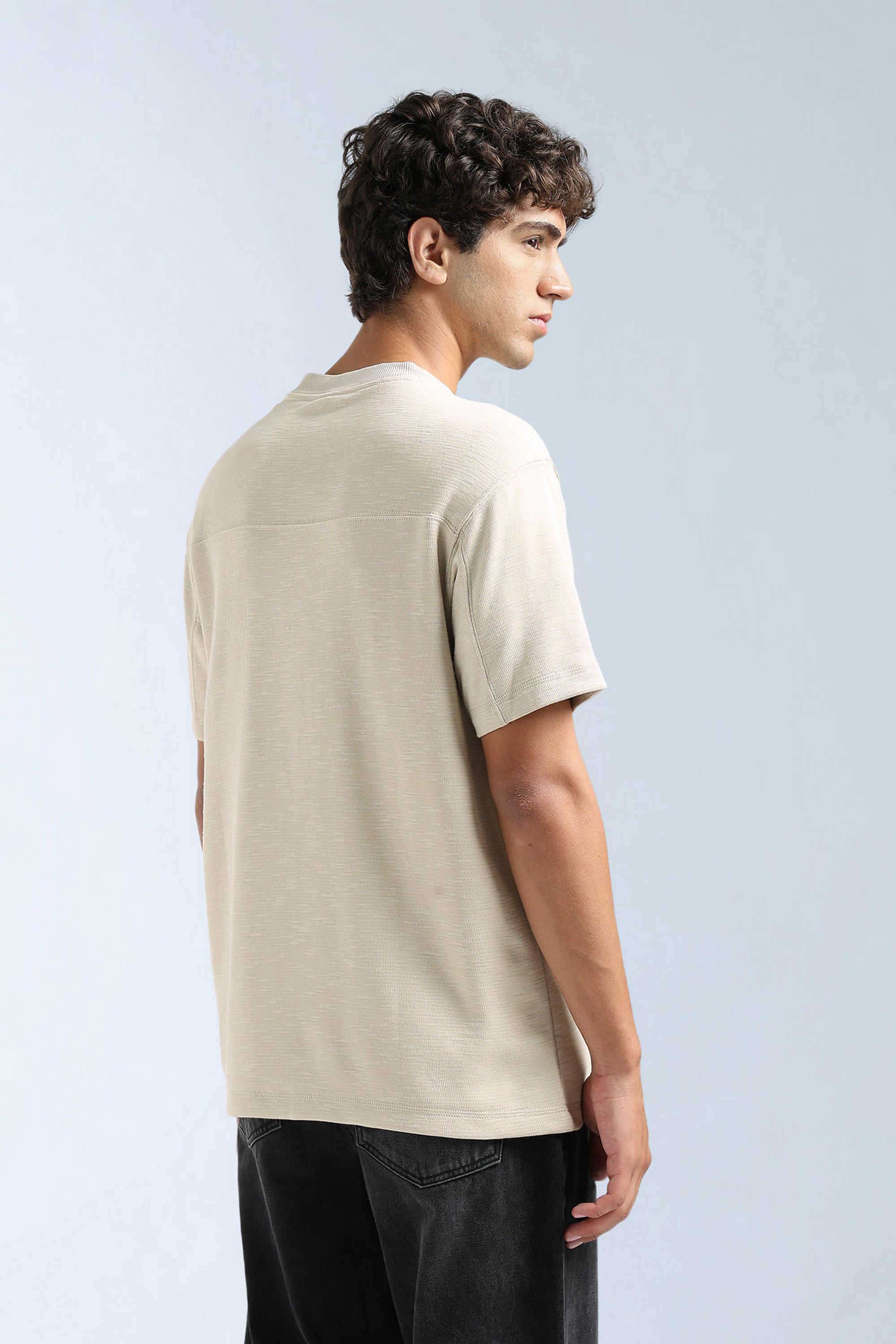 Textured-Cotton-Blend-Round-Neck-Men-s-T-Shirt