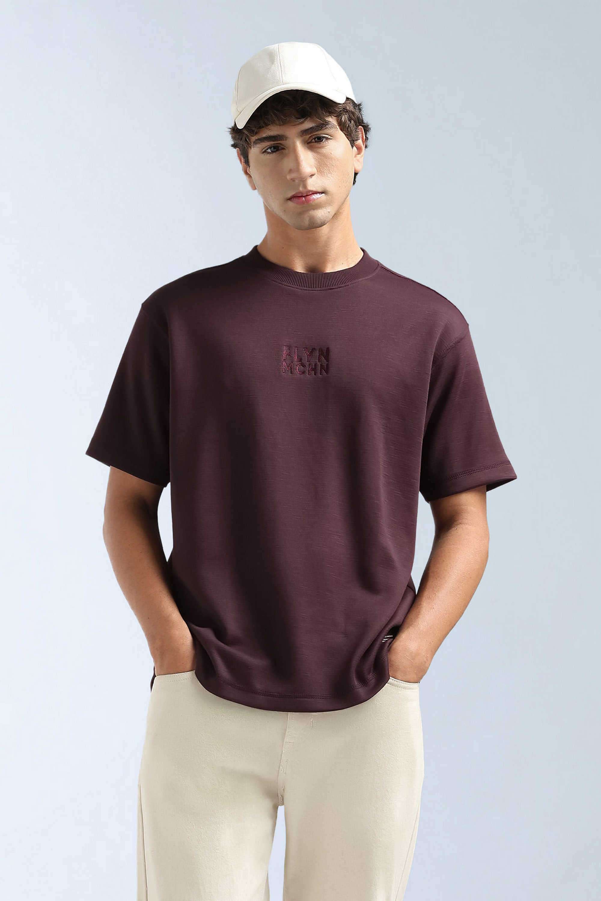 Textured-Cotton-Blend-Round-Neck-Men-s-T-Shirt