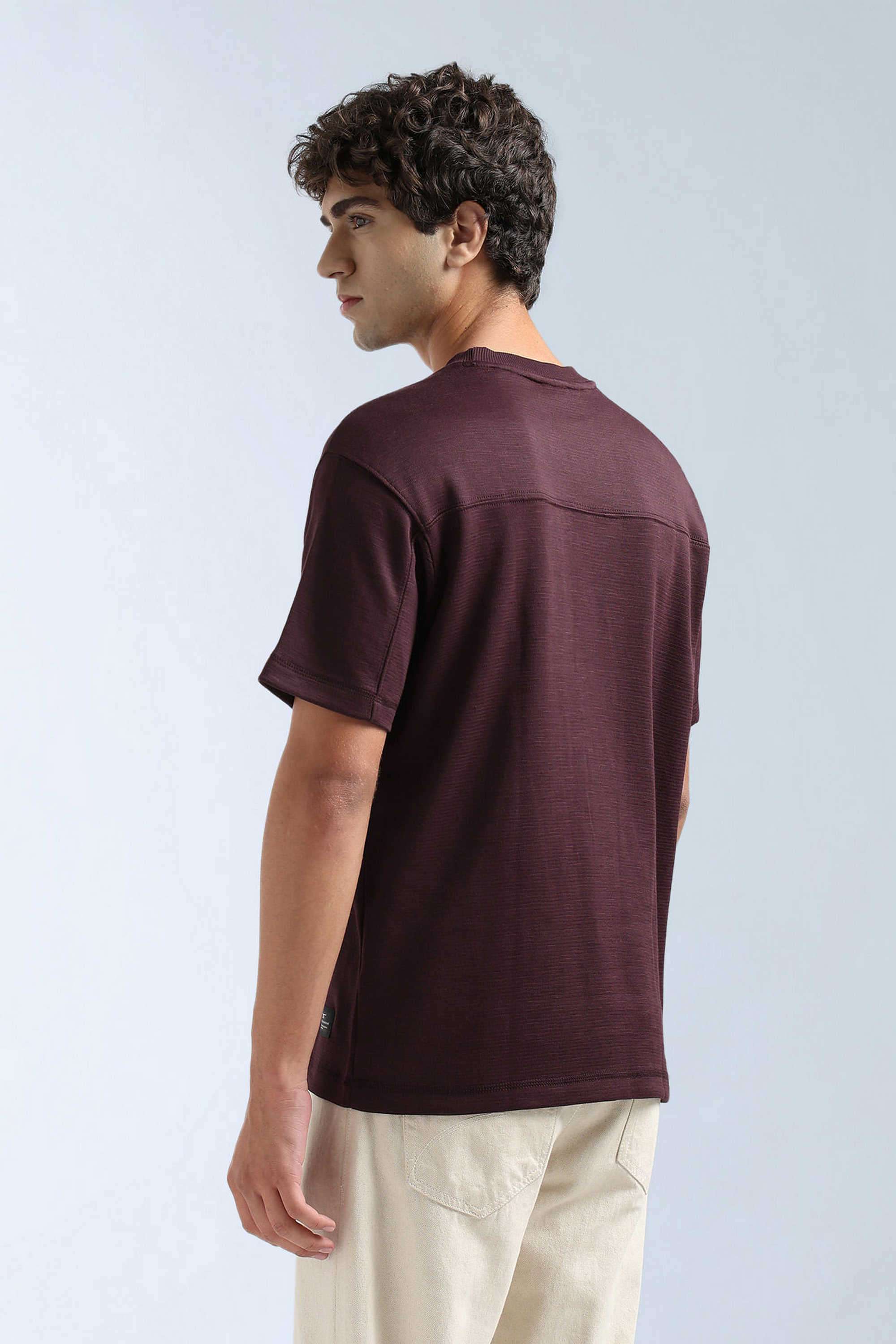 Textured-Cotton-Blend-Round-Neck-Men-s-T-Shirt