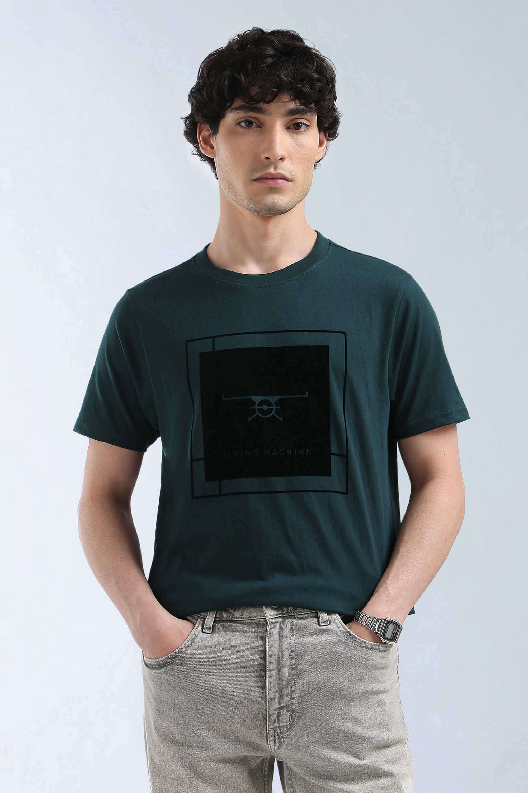 Printed-Cotton-Blend-Round-Neck-Men-s-T-Shirt