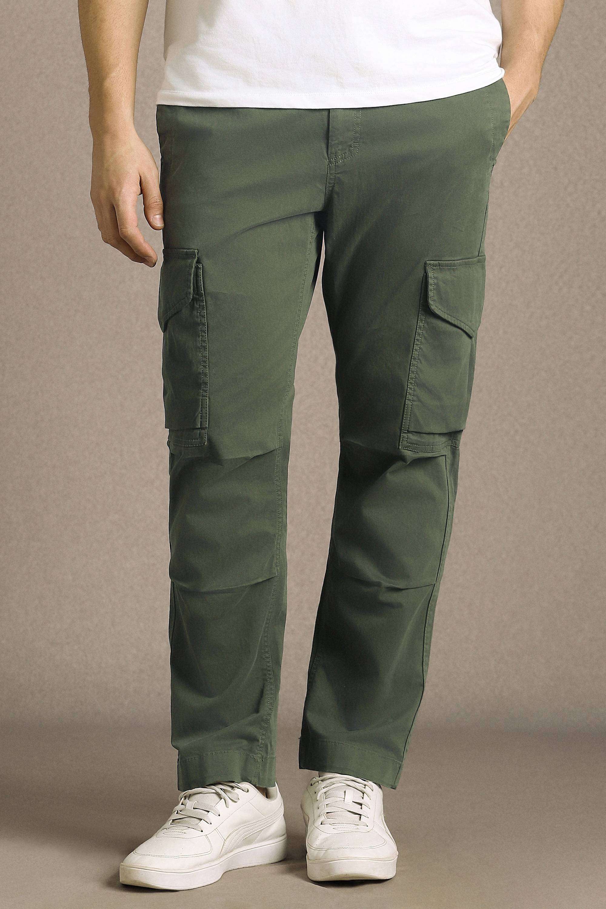 Solid-Cotton-Blend-Straight-Fit-Men-s-Trousers