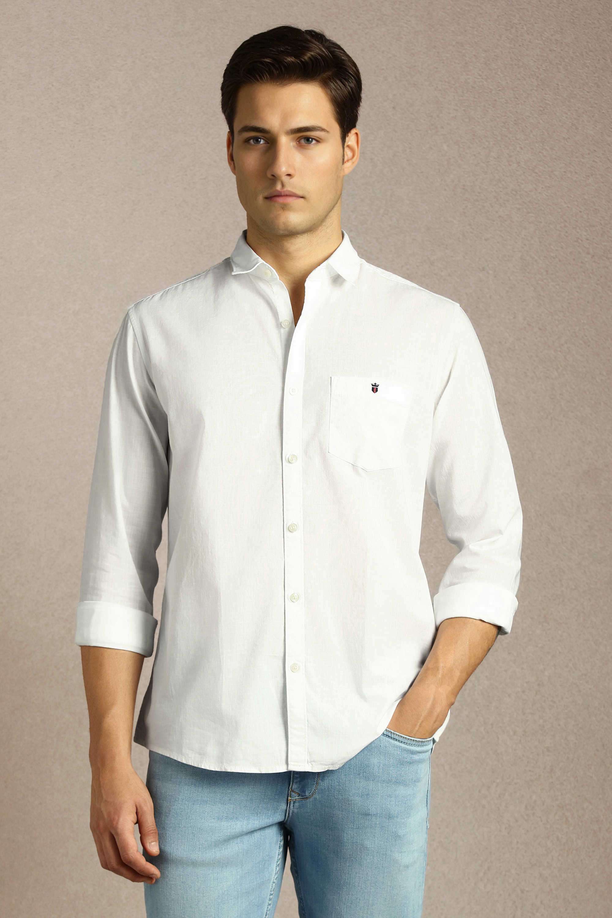 Solid-Cotton-Slim-Fit-Men-Casual-Wear-Shirt