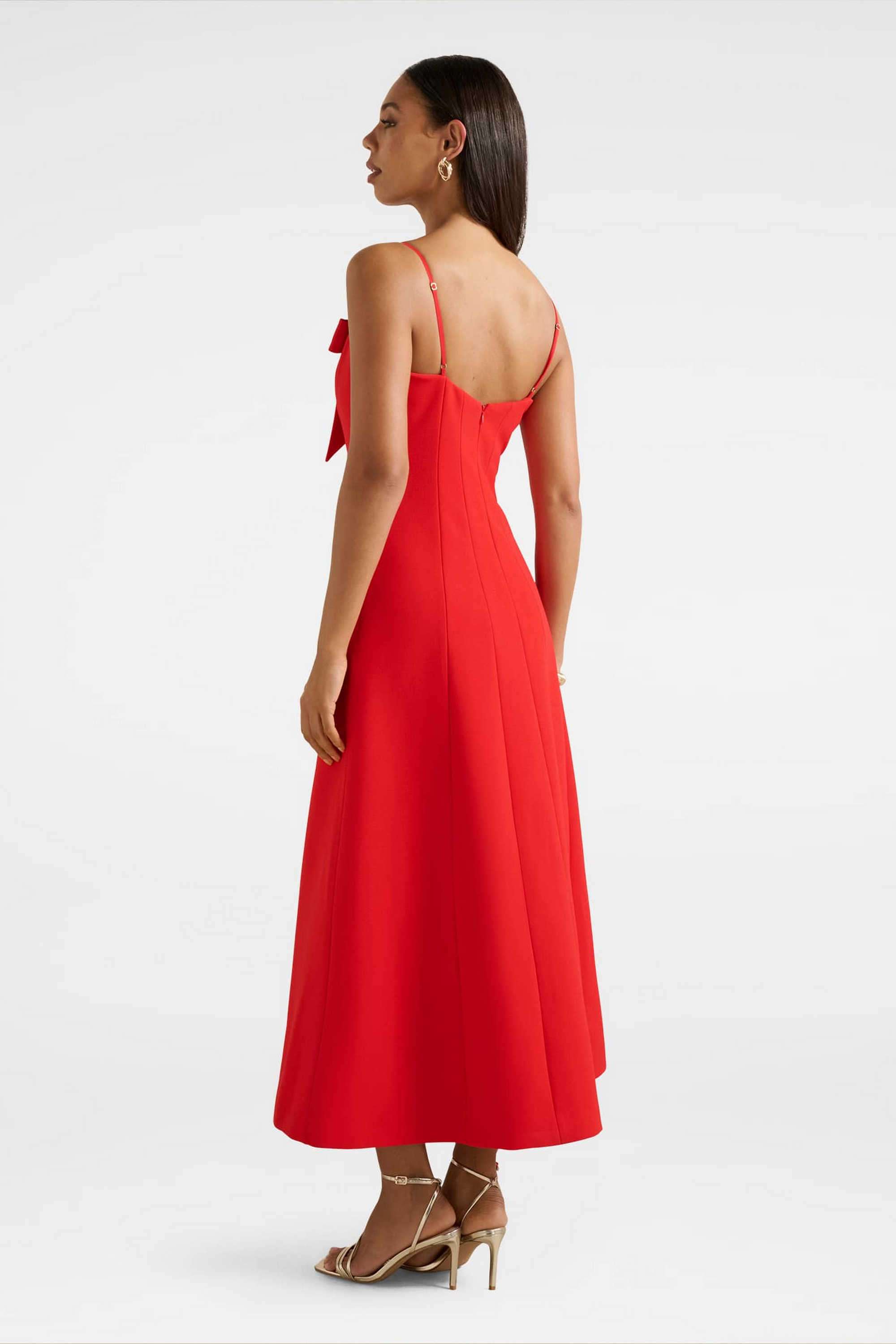 Solid-Polyester-Square-Neck-Women-s-Dress