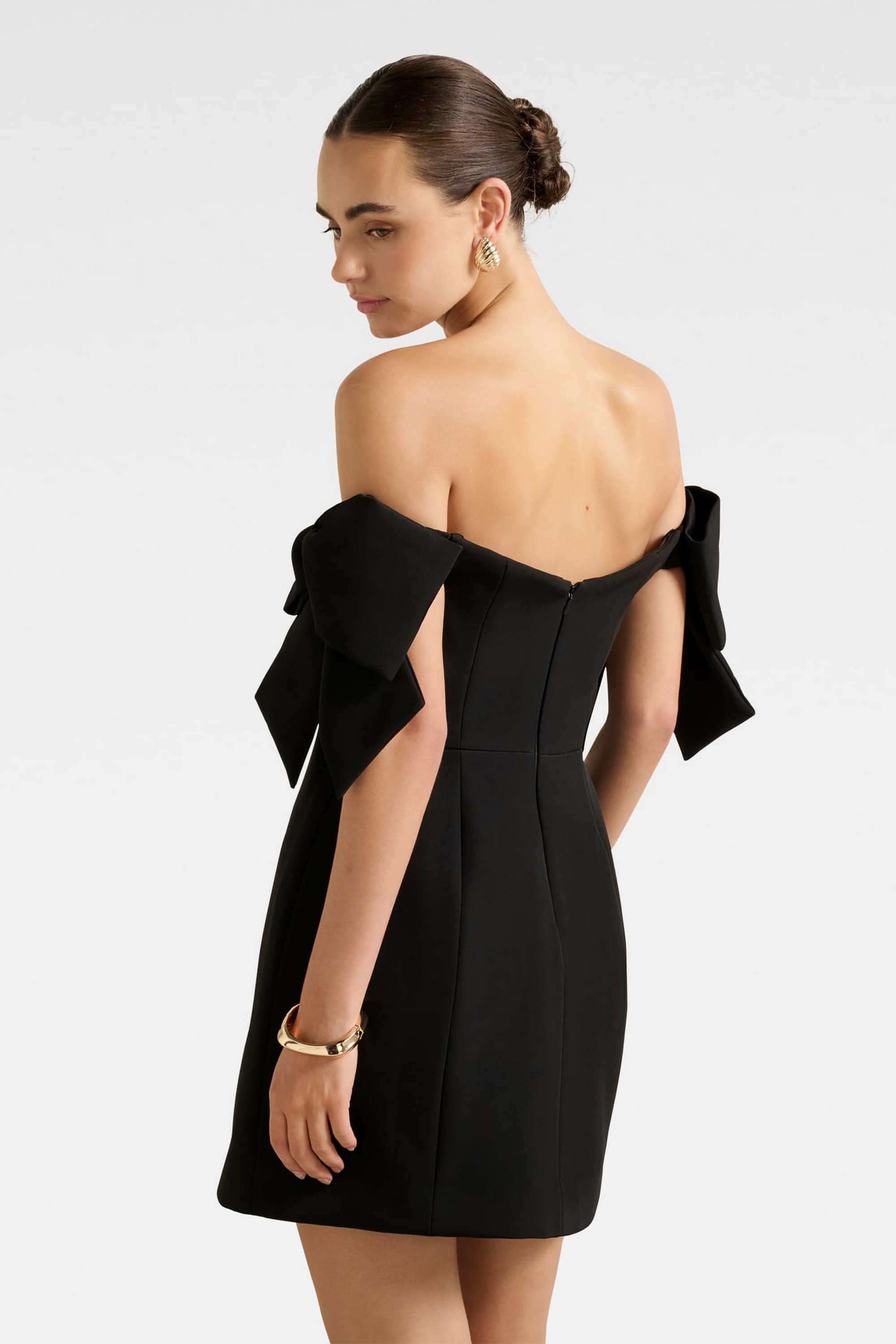 Solid-Polyester-Off-Shoulder-Women-s-Dress