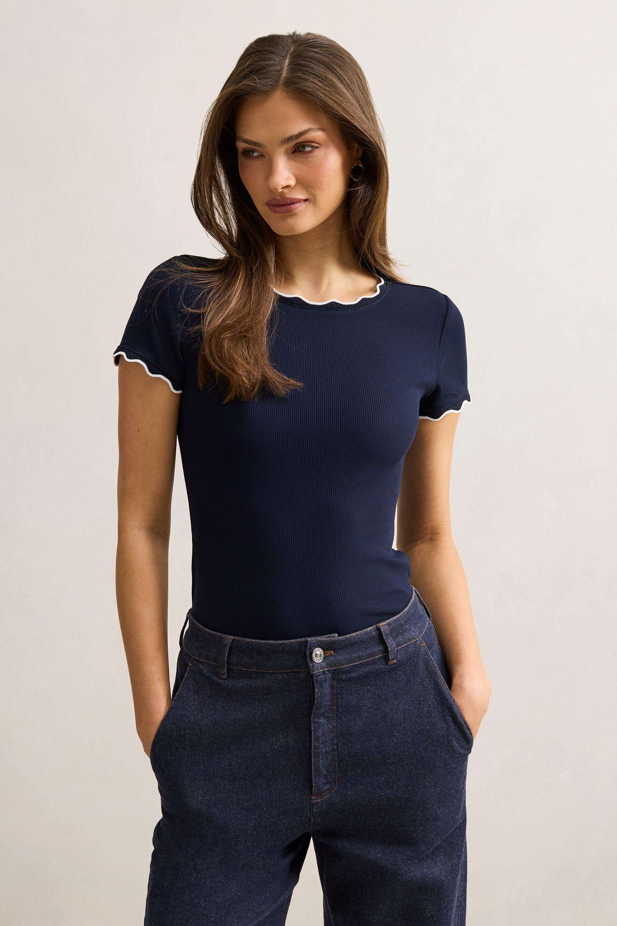 Solid-Blended-Fabric-Women-s-Top
