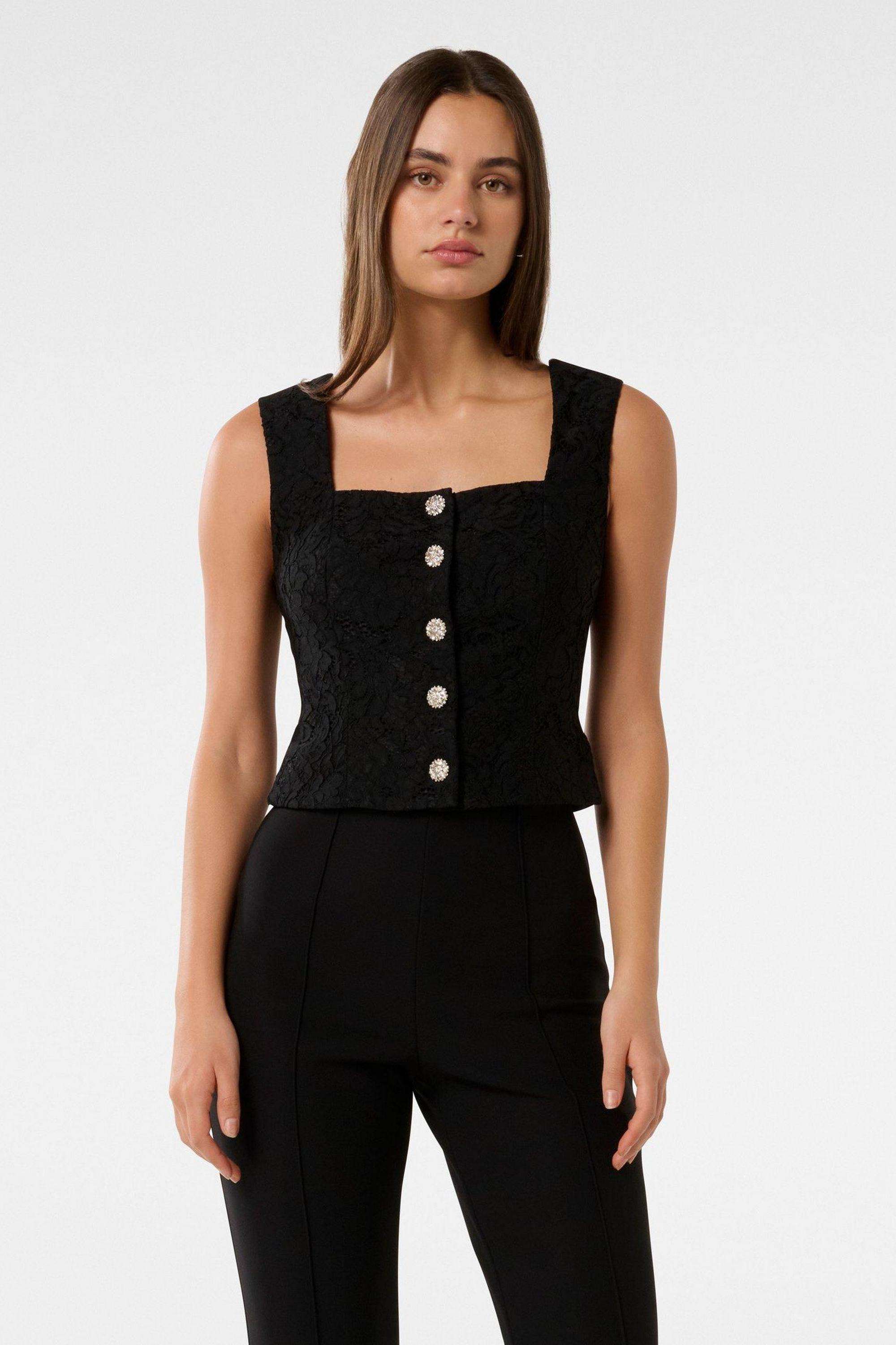 Solid-Blended-Fabric-Women-s-Top