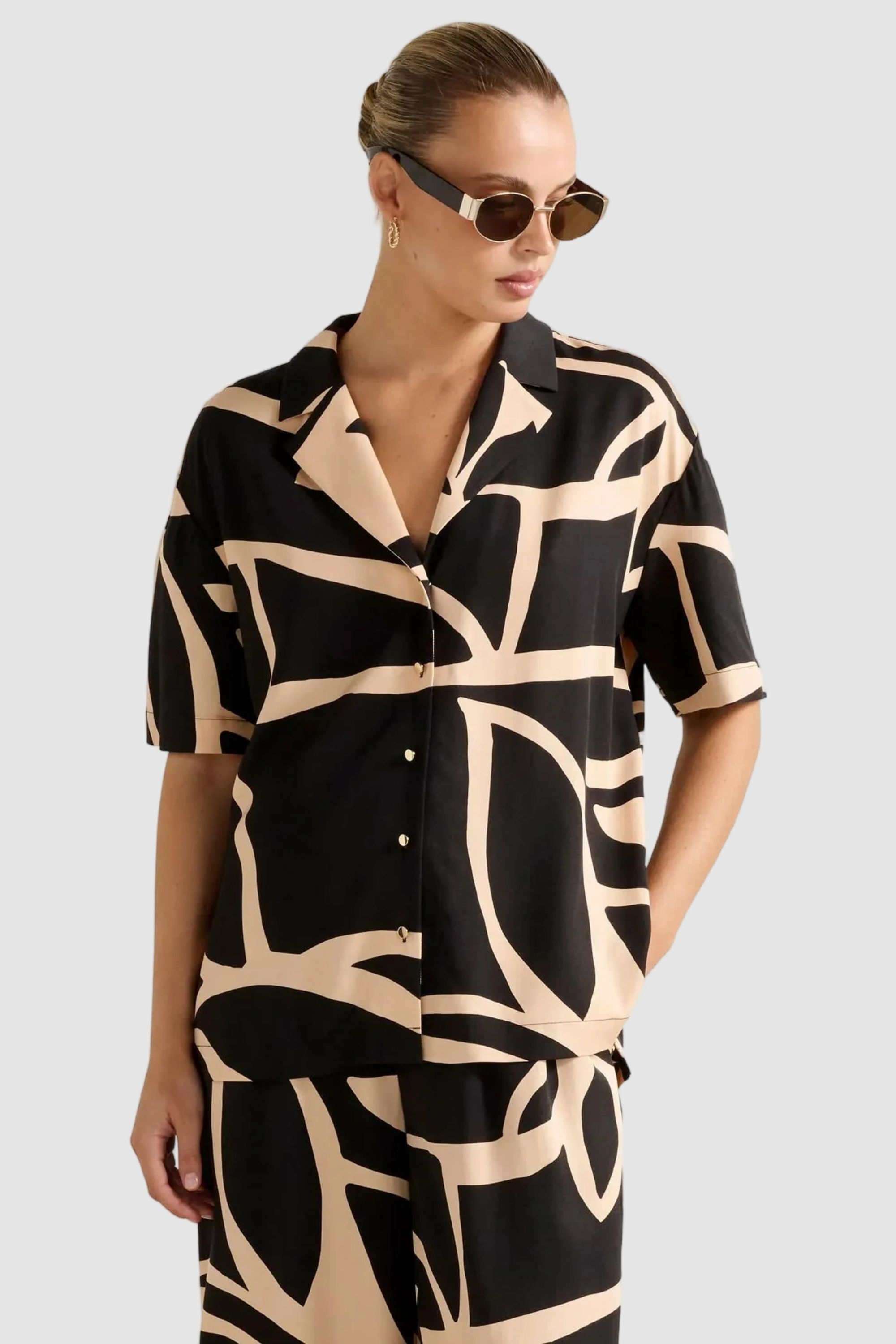 Abstract-Collared-Viscose-Women-s-Casual-Wear-Shirt