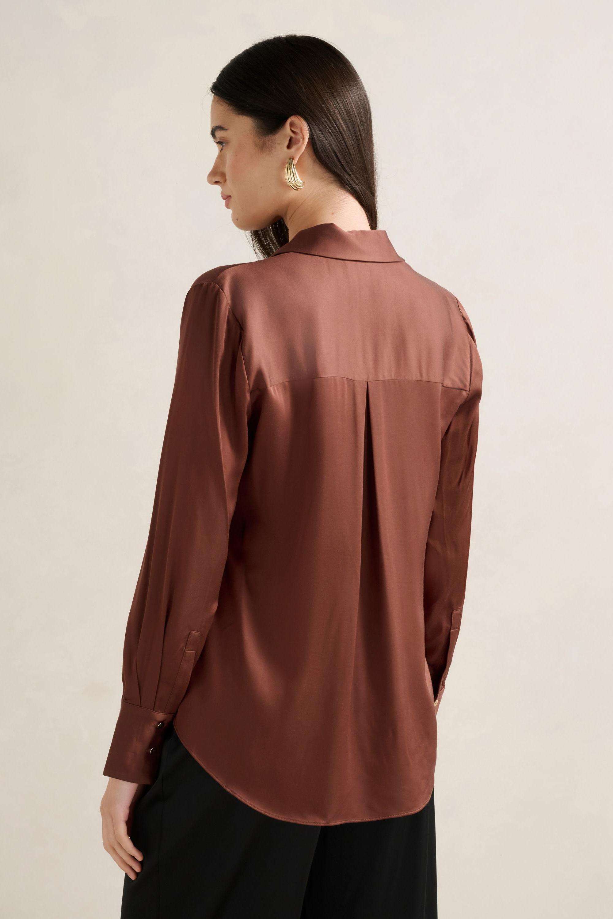 Solid-Blended-Fabric-Women-s-Top