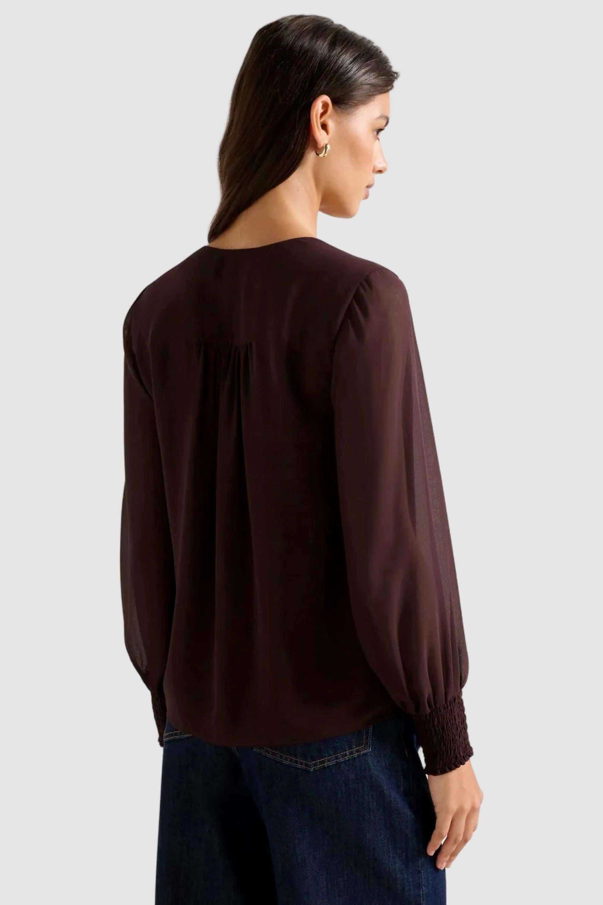 Solid-Polyester-Round-Neck-Women-s-Top