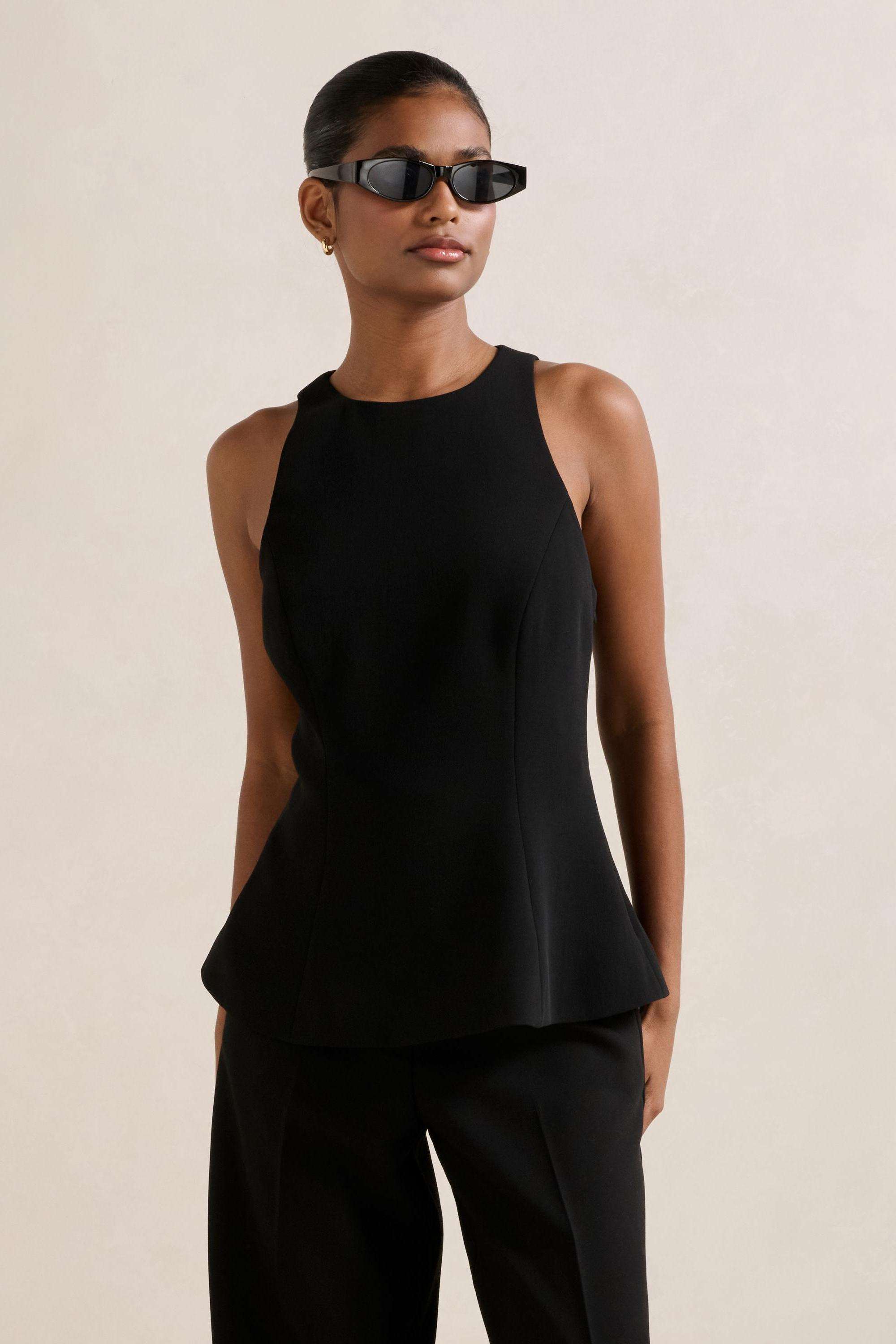 Solid-Blended-Fabric-Women-s-Top