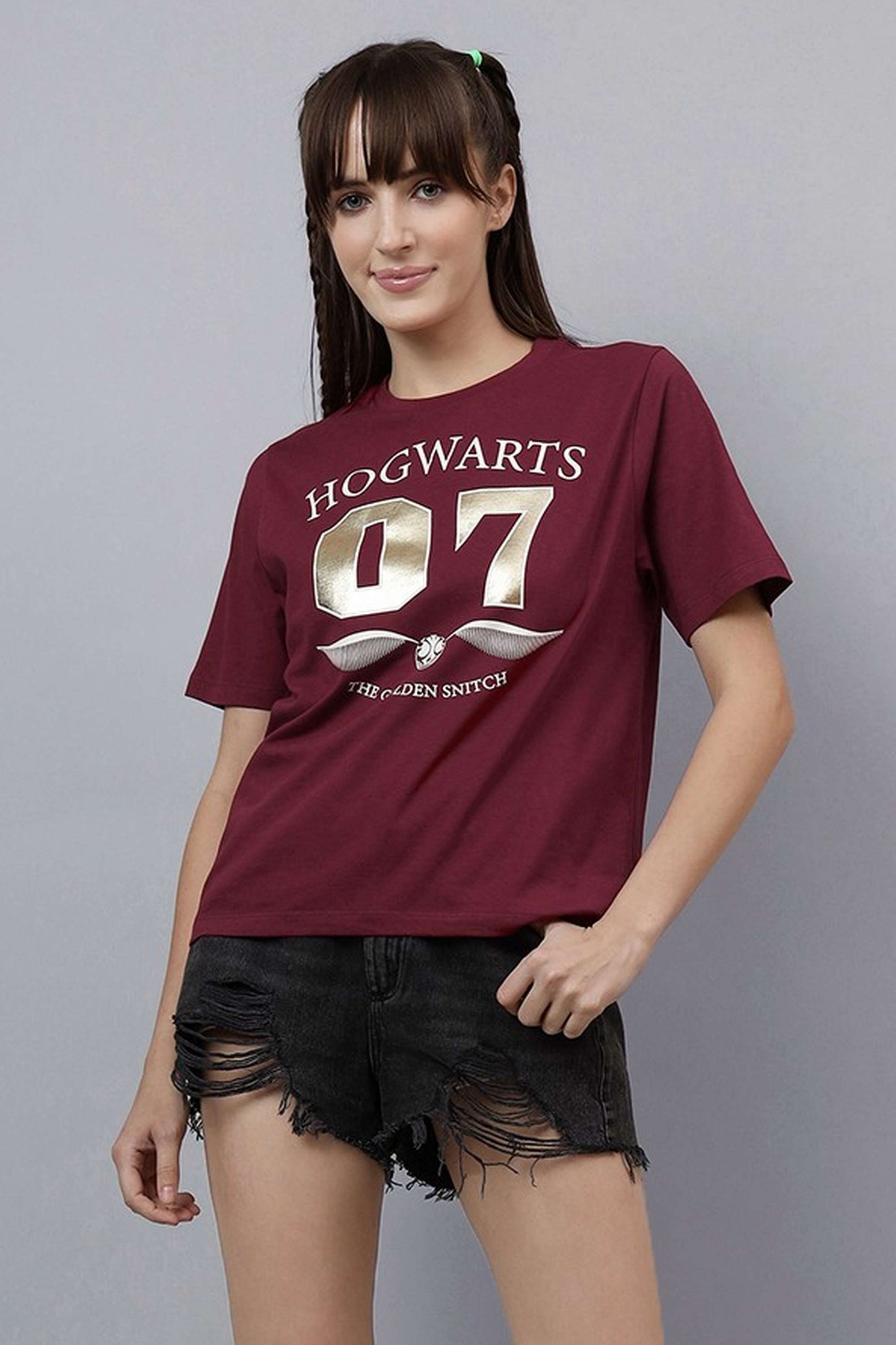 Blended-Fabric-Women-s-Casual-Wear-T-Shirt